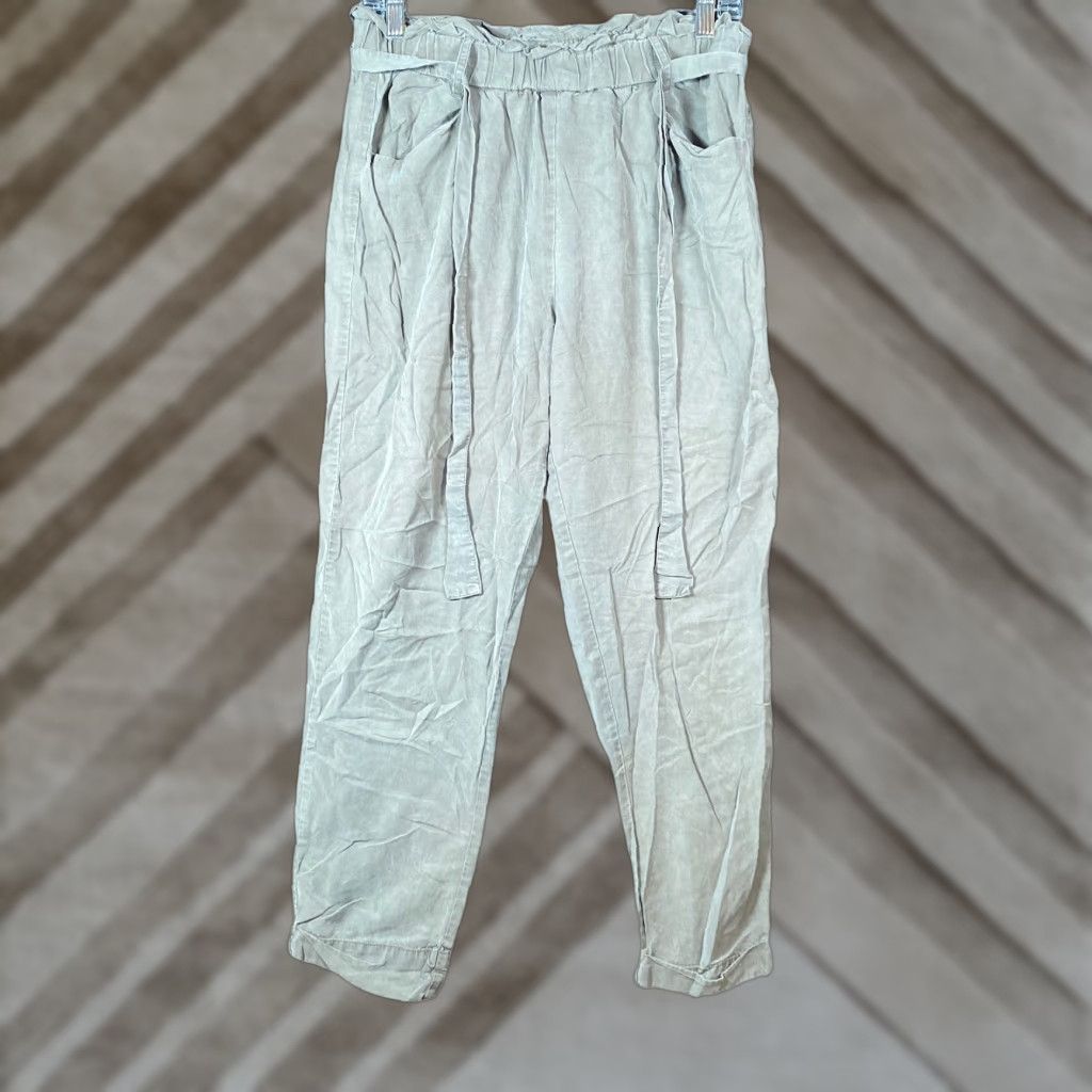 Vintage Thread & Supply Womens Pants Green Paperbag Wide Leg Elastic Waist Boho M Size 29" - 1 Thumbnail