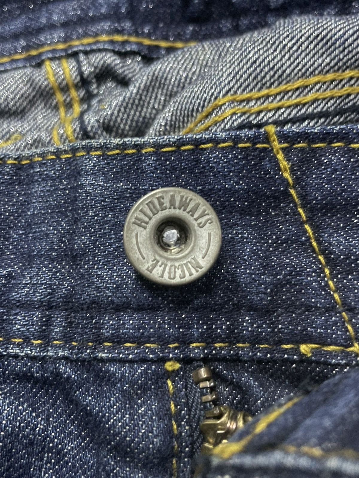 HIDEAWAYS × Hysteric Glamour Hideaways Nicole Heavy Whiskers Shiny Blue Flared Jeans Size US 30 / EU 46 - 19 Thumbnail