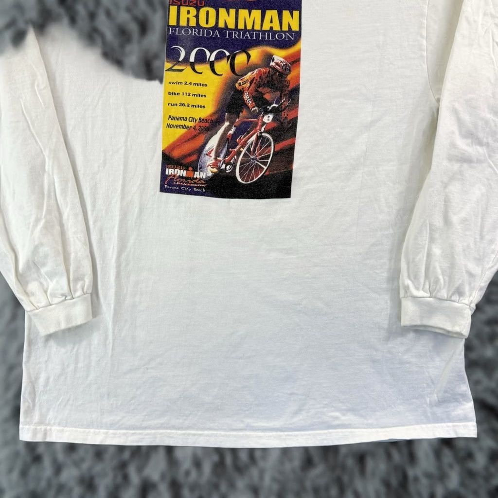 Hanes VINTAGE Hanes Beefy-T Ironman Triathlon Shirt Mens XL White Short Sleeve Crew Neck 90s USA Racing Size US XL / EU 56 / 4 - 1 Thumbnail