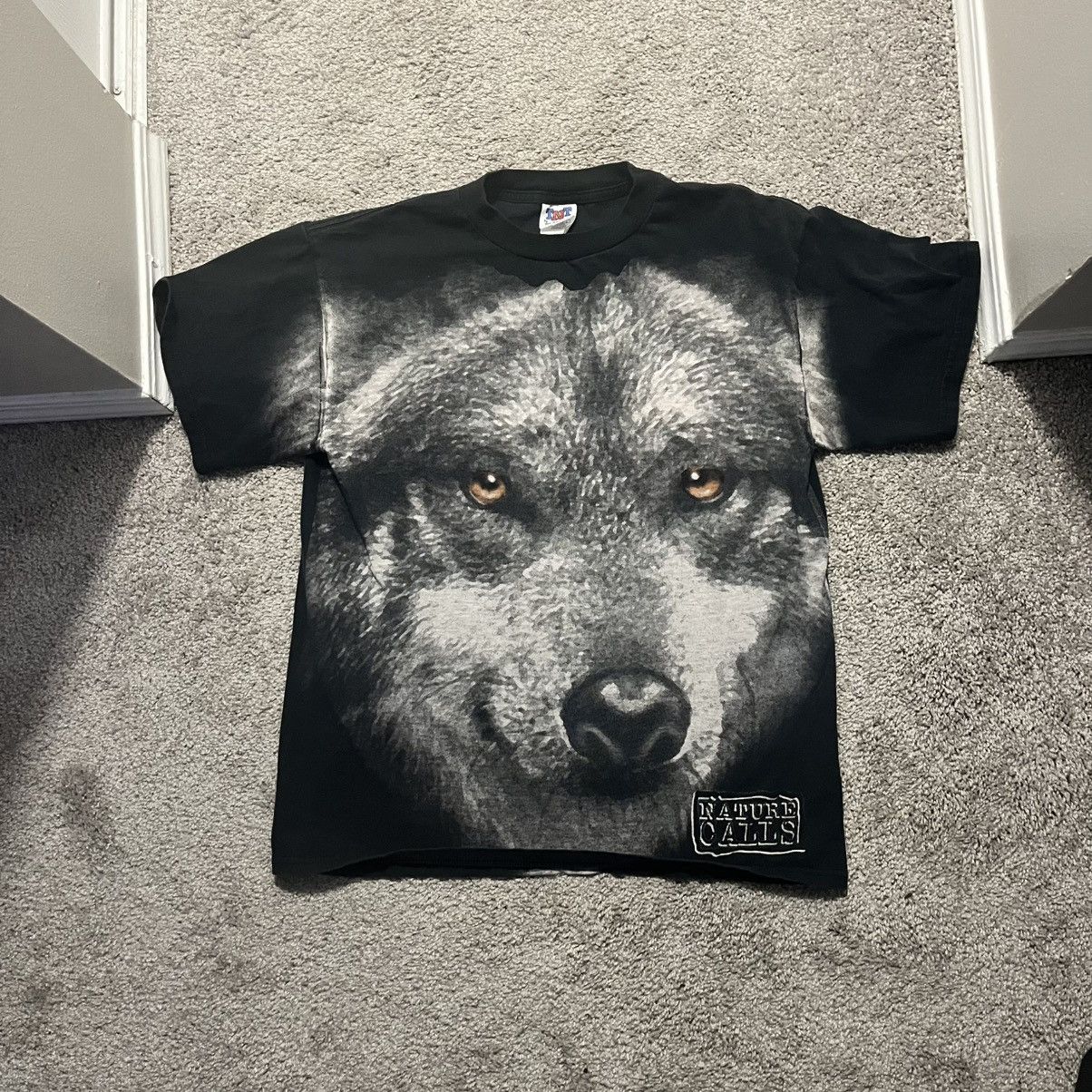 Vintage Vintage Wolf Animal Big Print 1993 Single Stitch Shirt XL Size US L / EU 52-54 / 3 - 1 Thumbnail
