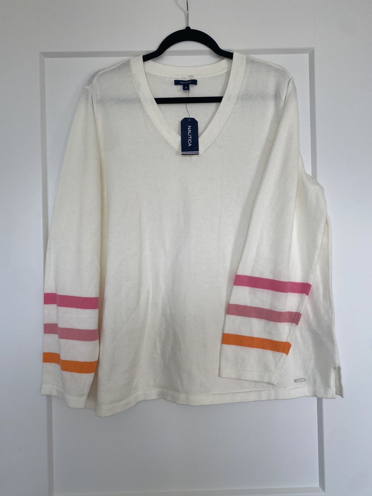 Nautica Nautica Marshmallo Striped Cuff Sweater Women’s XL NWT Size XL / US 12-14 / IT 48-50 - 2 Thumbnail