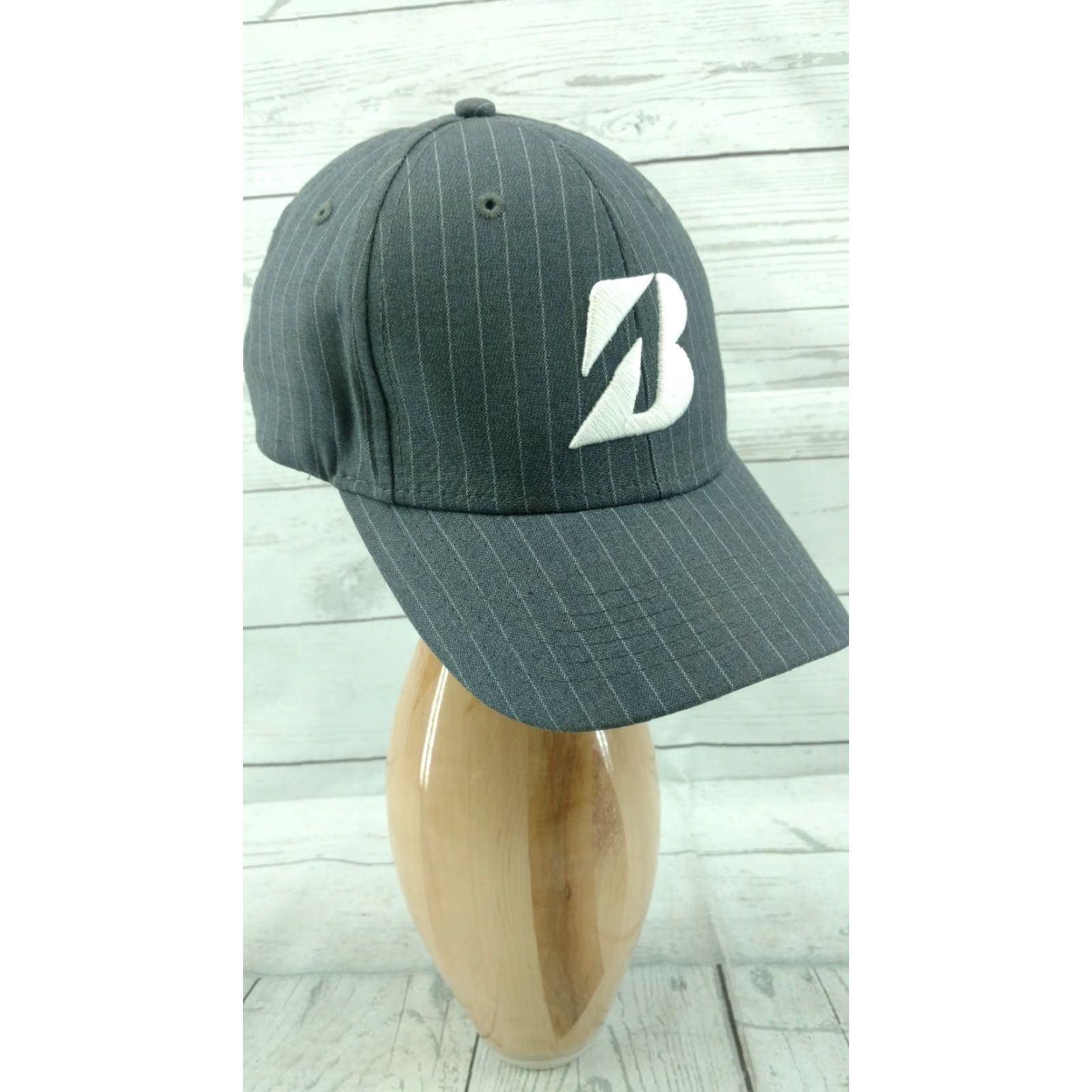Vintage Bridgestone Golf Gray Pinstripe Baseball Hat Strapback Men Adjustable Polyester blend Cap Size ONE SIZE - 2 Thumbnail