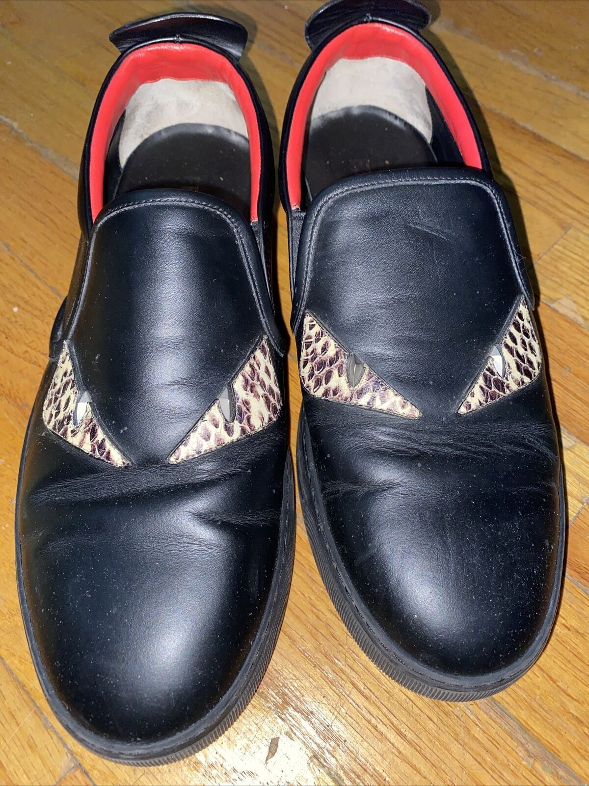 image of Fendi Loafers With Spikes Size 9 in Black, Men's