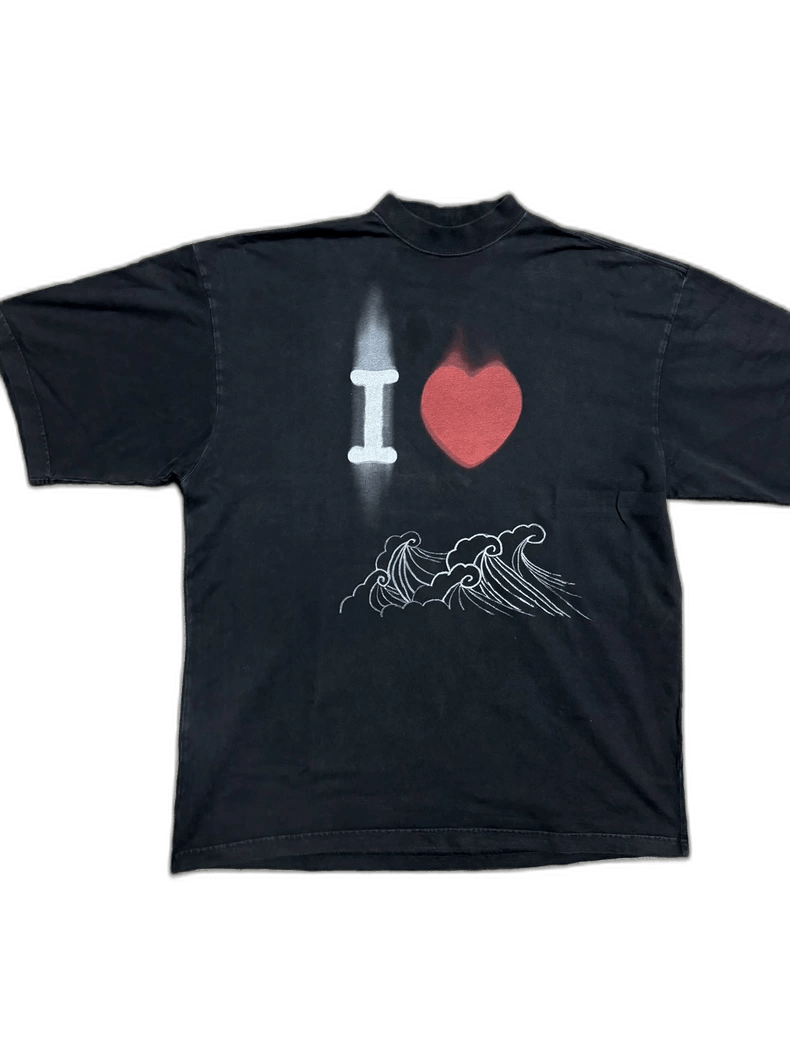 Balenciaga Balenciaga I Love Heart Short Sleeve Tshirt-2505 Size US XXS / EU 40 - 1 Thumbnail