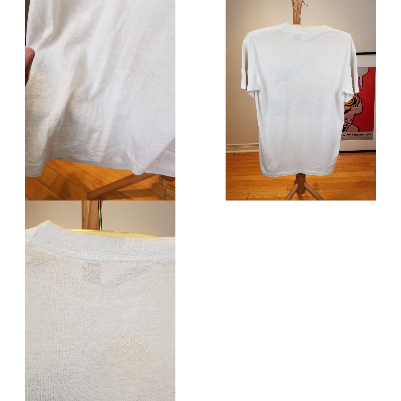 Budweiser VINTAGE Budweiser KING OF BEER SUPER PAPER THIN 50/50 T-SHIRT SZ LARGE Shirt Mens White 80's Retro Band Beer USA 26 inch Back 20 inch Chest Size L Size US L / EU 52-54 / 3 - 8 Thumbnail