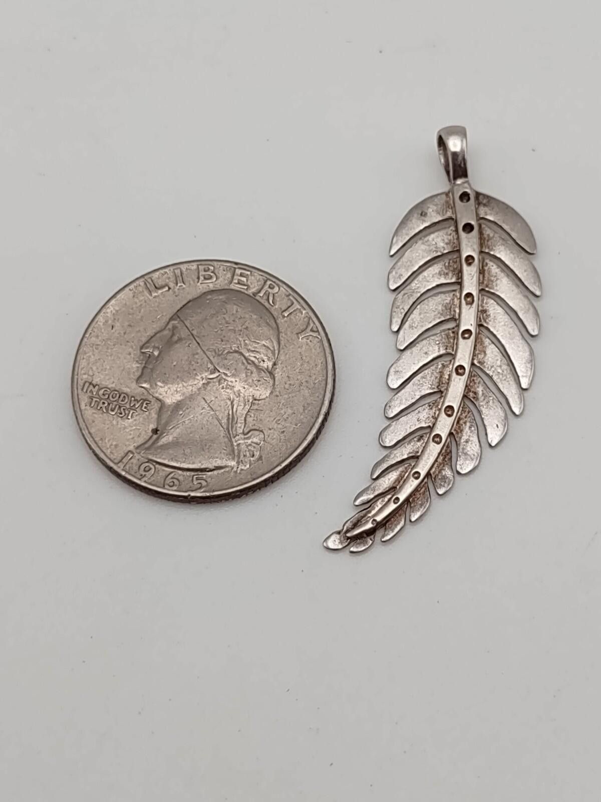 The Unbranded Brand Vintage Sterling Silver Fern Leaf Unisex Pendant 925 Size ONE SIZE - 3 Thumbnail