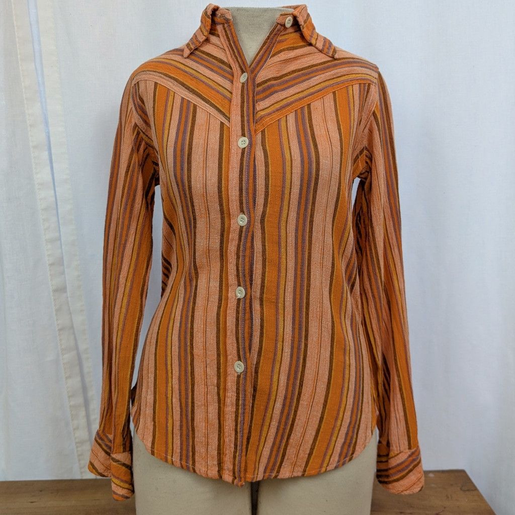 Vintage Vintage Santa Cruz Imports Striped Indian Cotton Hippie Top Size L / US 10 / IT 46 - 1 Thumbnail