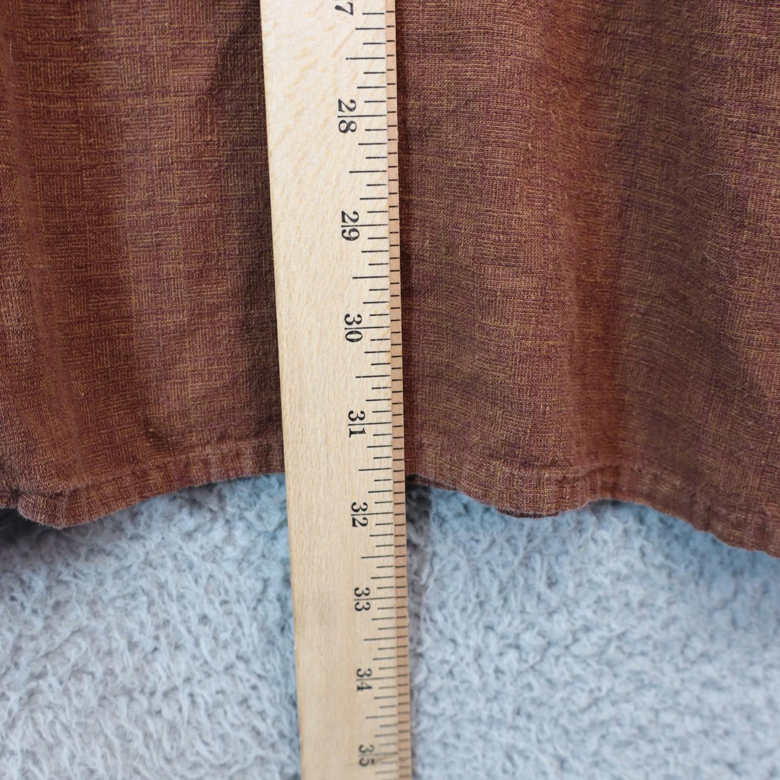 Other Half Moon Day Button Shirt Men 2XL Brown Organic Hemp Cotton Size US XXL / EU 58 / 5 - 3 Thumbnail