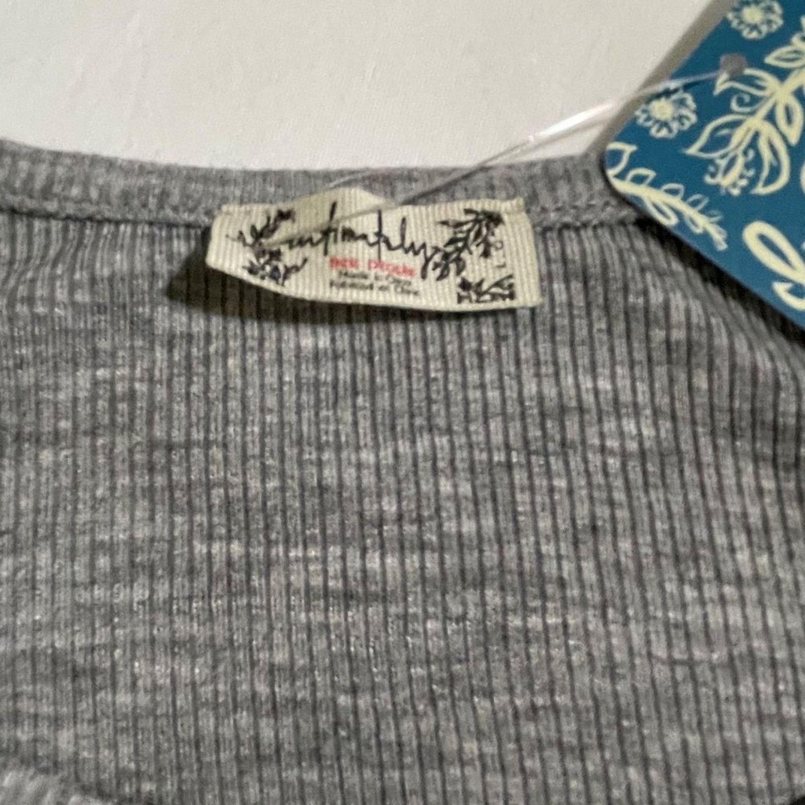 Free People Free People High-Neck Ribbed Crop Heather Grey Tank Large Size L / US 10 / IT 46 - 5 Thumbnail