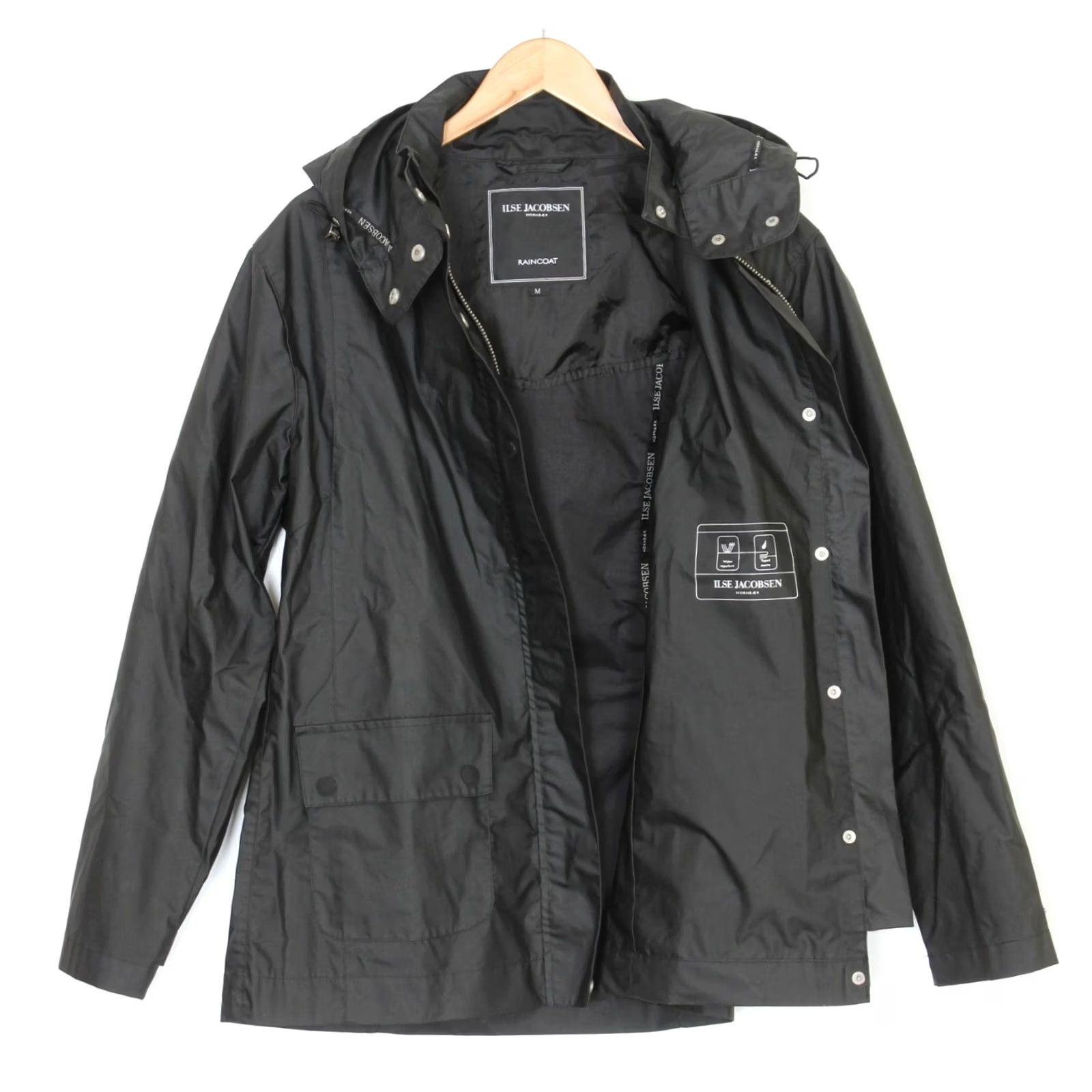 Ilse Jacobsen ILSE JACOBSEN RAINCOAT Hooded Jacket Women Size M PVC Coated MJ2219 Size M / US 6-8 / IT 42-44 - 2 Thumbnail