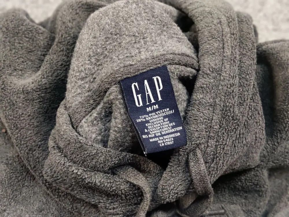 Gap Vintage 90's Gap Usa Dark Gray Fleece Center Logo Hoodie Size US M / EU 48-50 / 2 - 8 Thumbnail