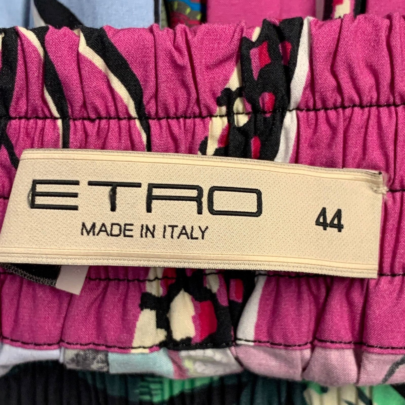 Etro Multi-Color Cotton Florals Elastic Waistband Midi Skirt Size 30" / US 8 / IT 44 - 3 Thumbnail