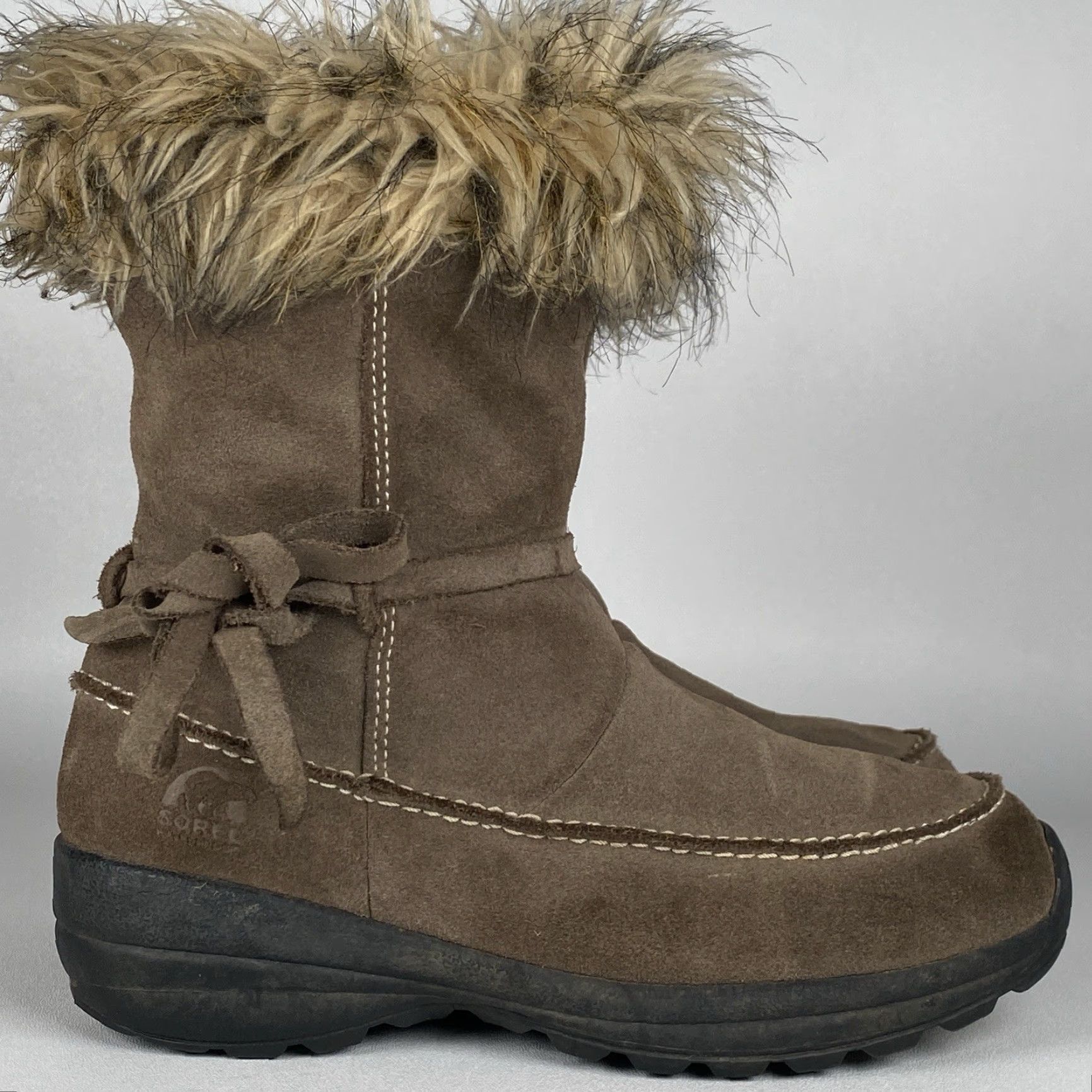 SOREL SOREL Northern Lite Tall Boots Women Brown Suede Leather Faux Fur Winter Boots Mid-Calf Size US 7 / IT 37 - 2 Thumbnail