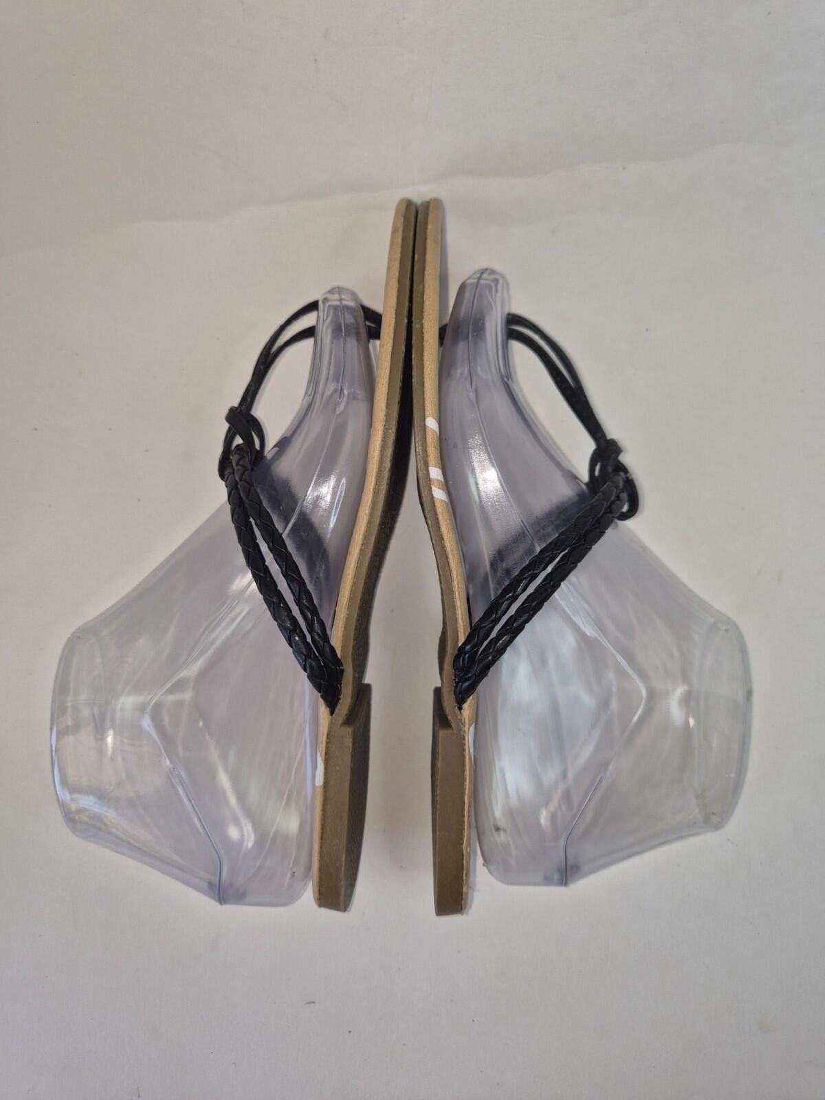 Other Womens Size 7 Flip Flops Sandals Black Slides Tropical Size US 7 / IT 37 - 3 Thumbnail