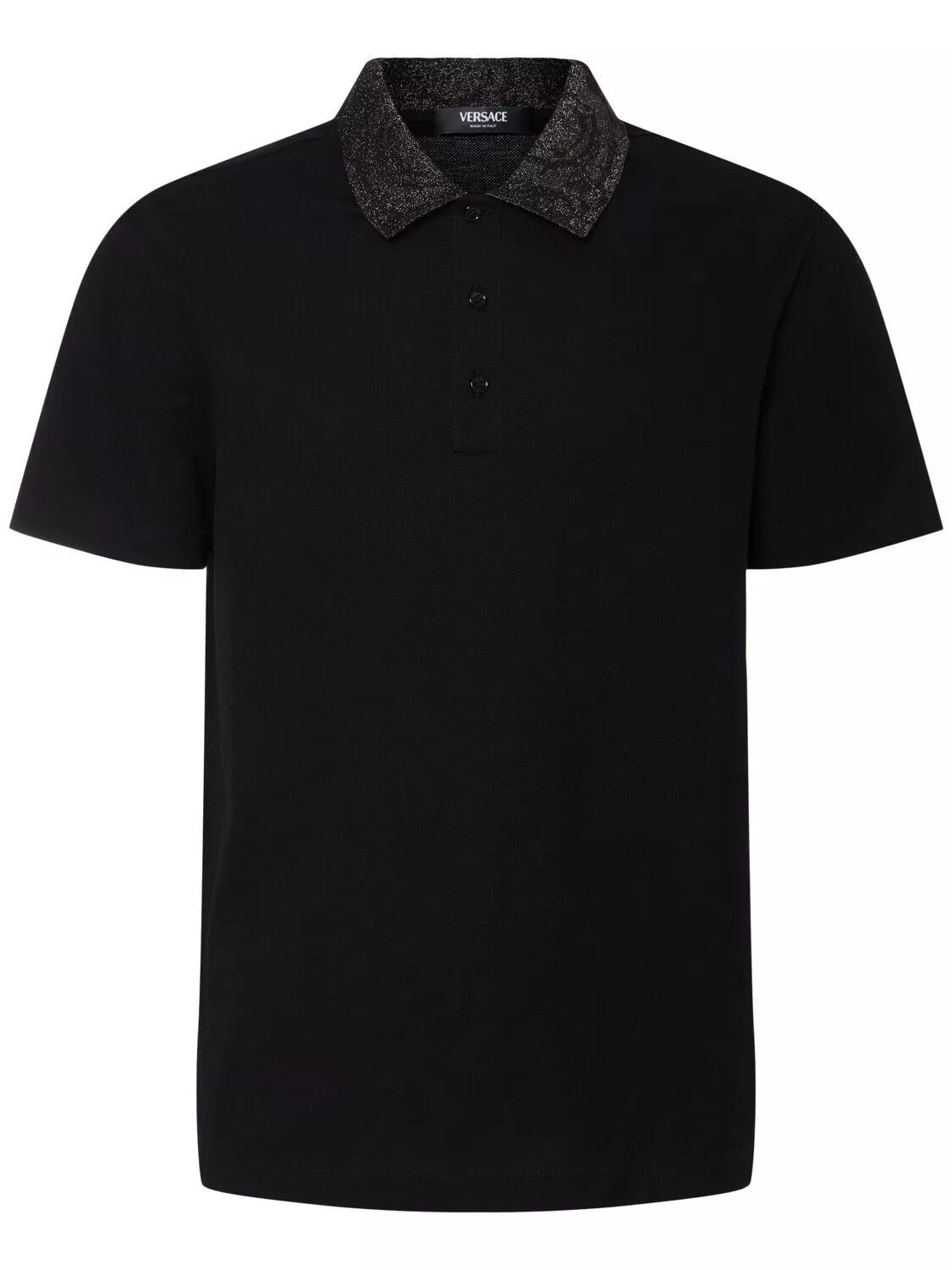 Versace VERSACE Barocco Black Pique Polo Shirt New Authentic Size US M / EU 48-50 / 2 - 1 Thumbnail
