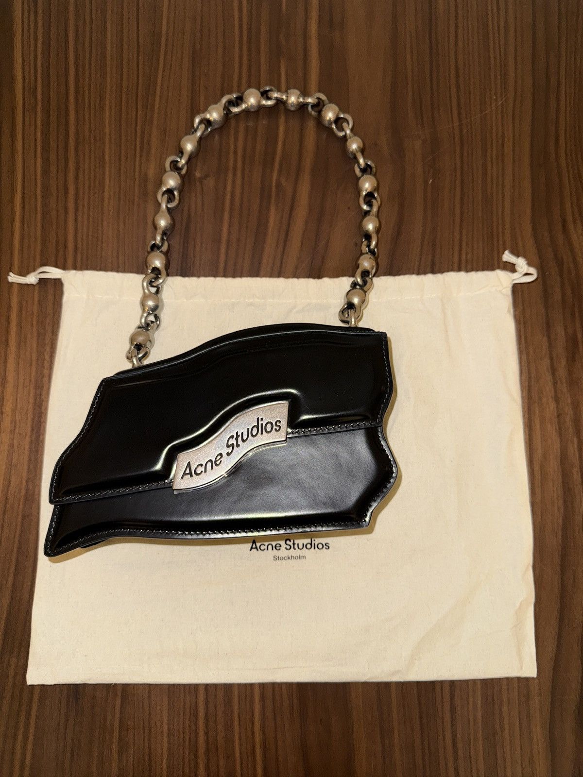 Acne Studios Acne Studios Leather Wavy Bag with Metal Handle Size ONE SIZE - 15 Thumbnail