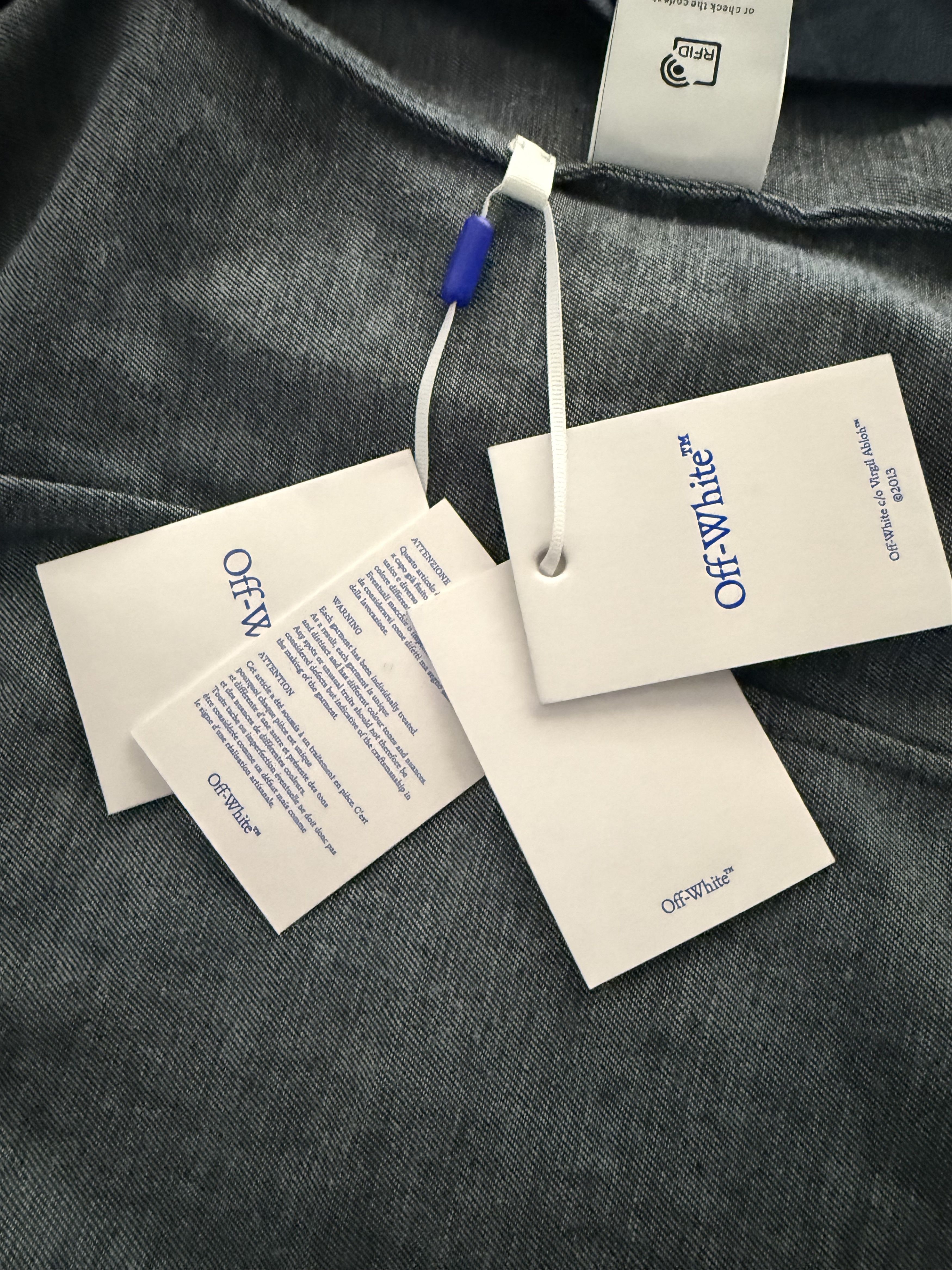 Off-White Runway Ss’23 Body Scan Jeanshemd Mit Kapuze In Blue Size US L / EU 52-54 / 3 - 9 Thumbnail