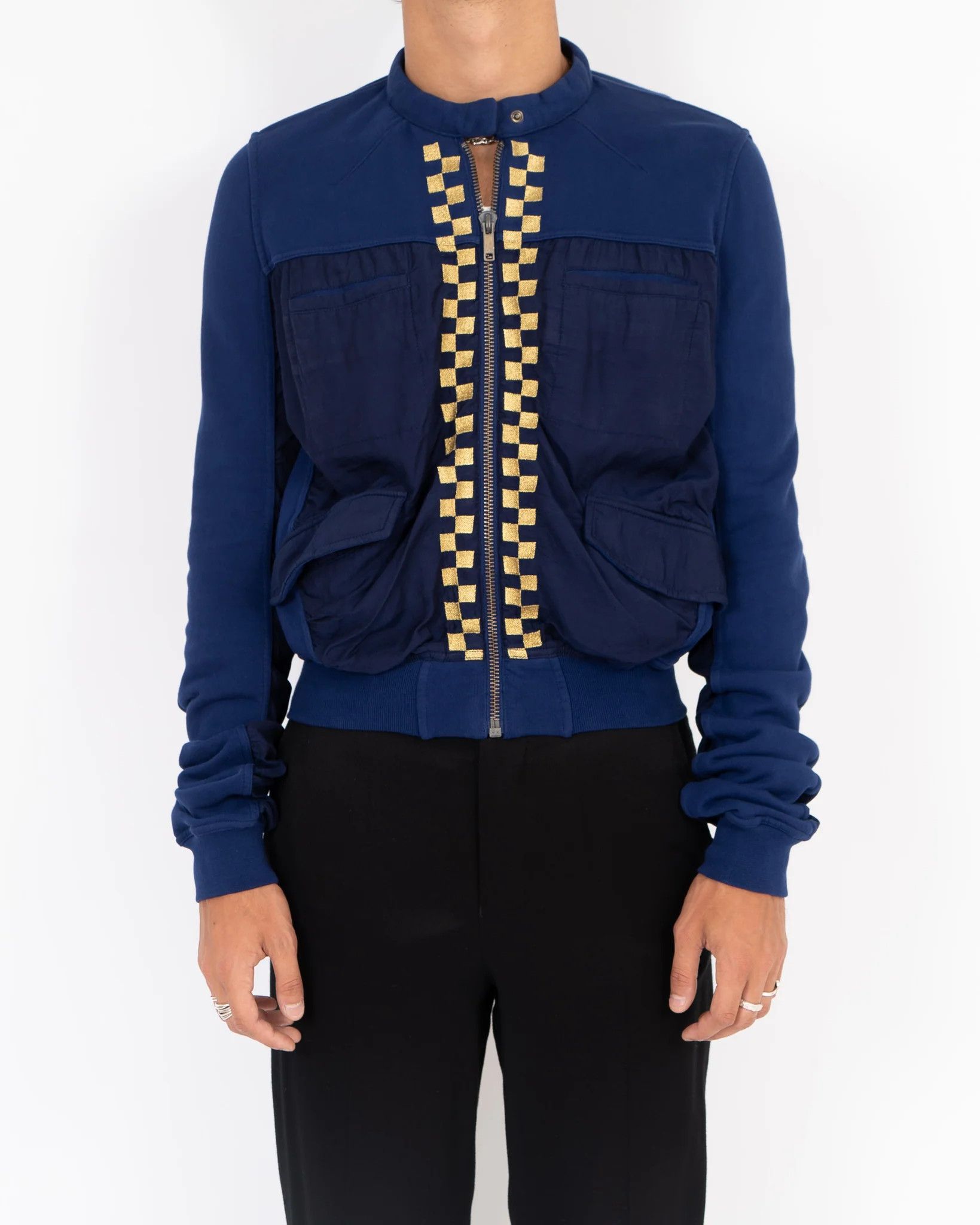 Haider Ackermann FW19 Blue Checkered Embroidery Bomber Size US XS / EU 42 / 0 - 1 Thumbnail