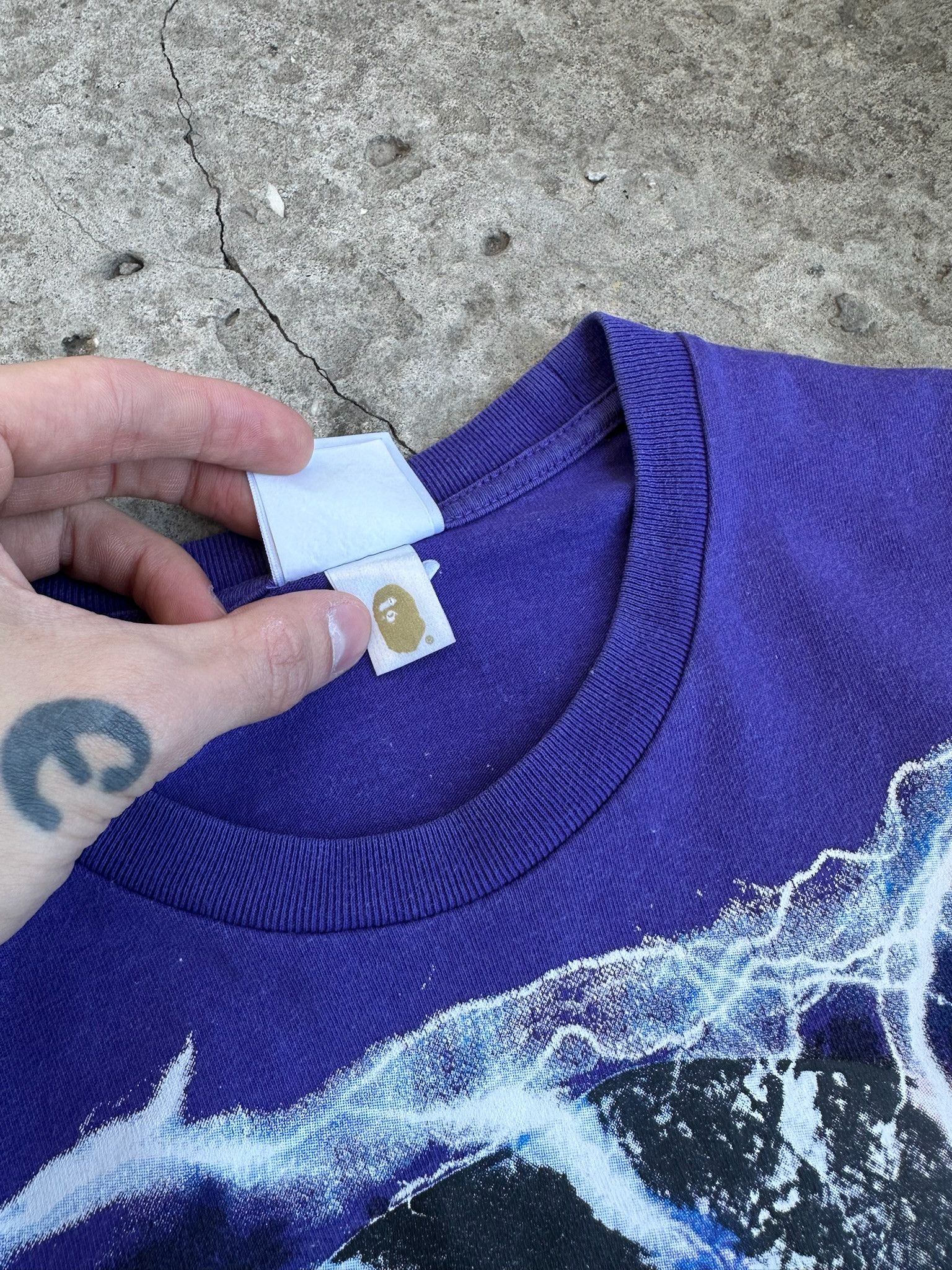 Bape purple lighting college tee Bapeavy Metal tShirt