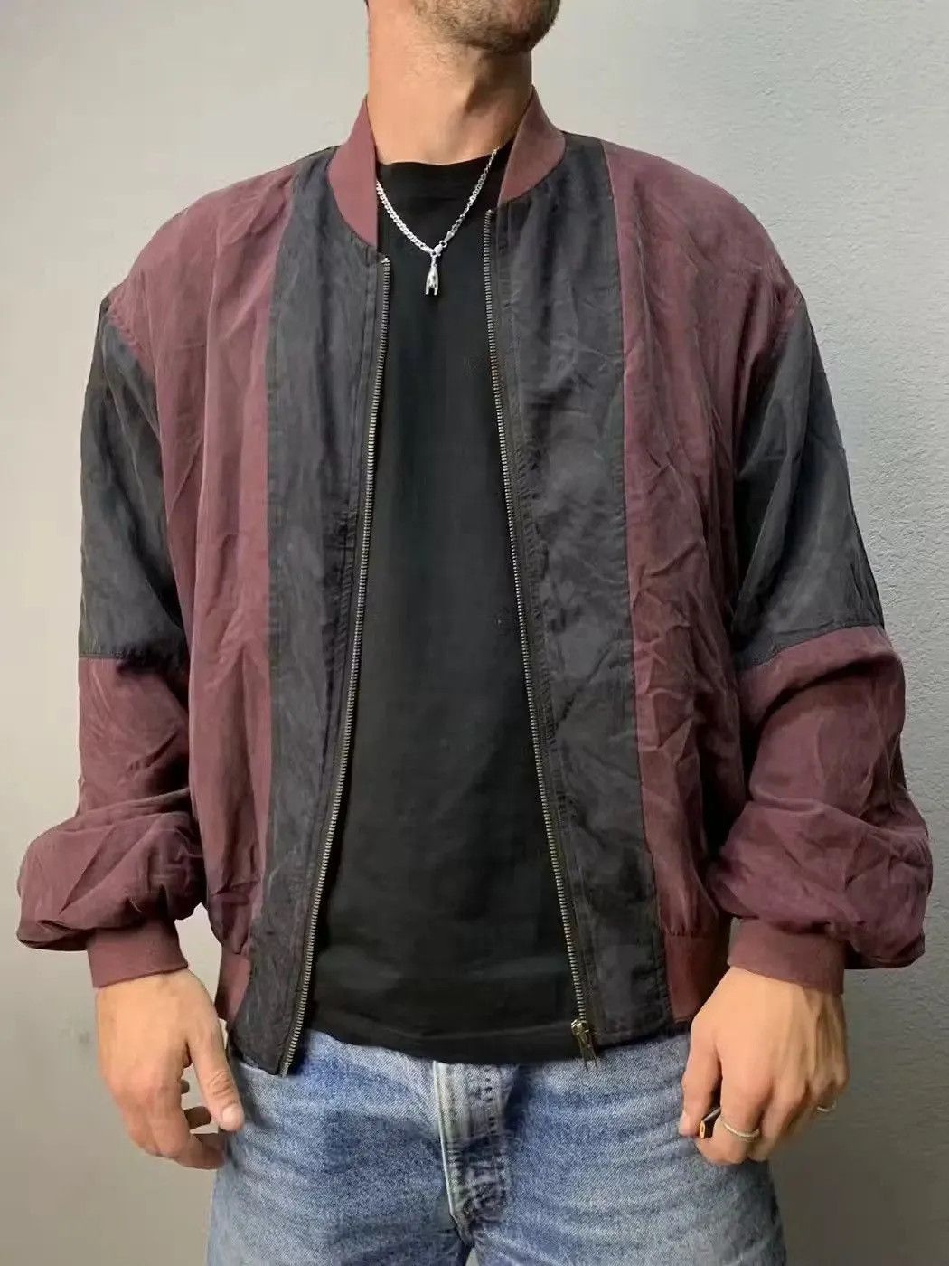 Japanese Brand Vintage Bombers SILK 100% OVERPRINT BOMBERS japanese Style Size US M / EU 48-50 / 2 - 6 Thumbnail