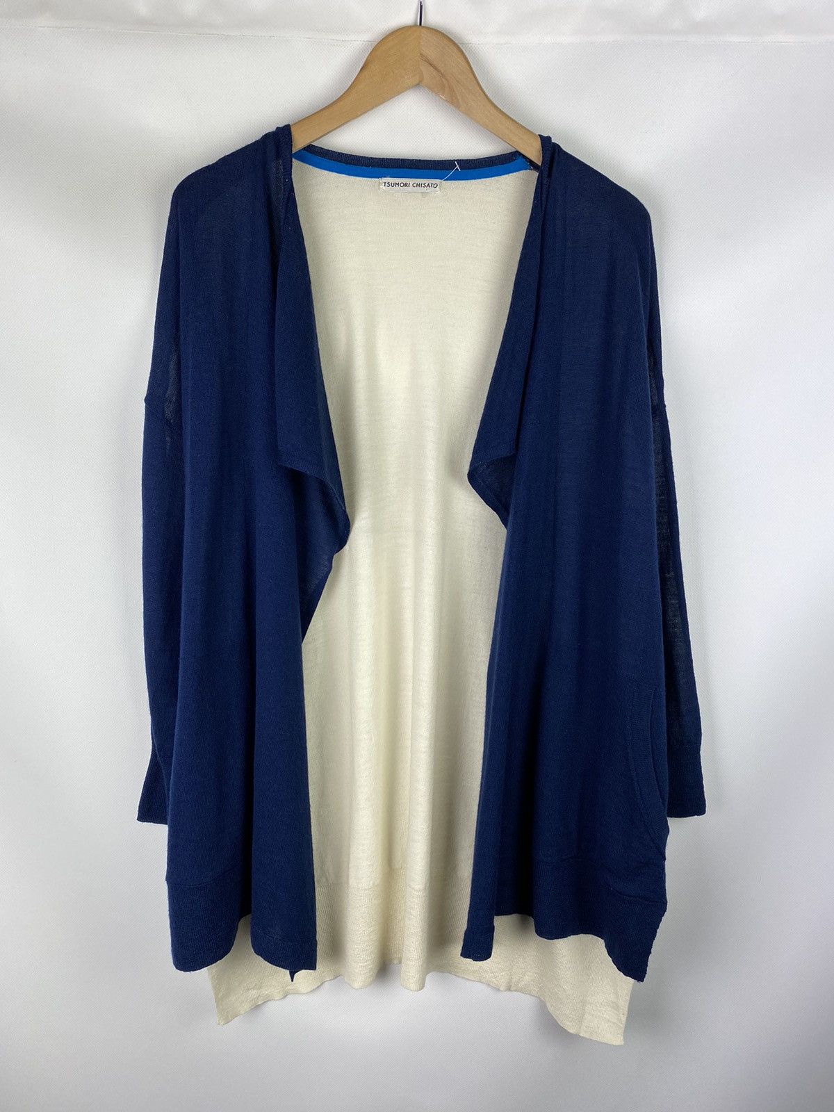 image of Tsumori Chisato Ladies Open Front Wool Cardigan Sweater in Beige, Women's (Size Large)