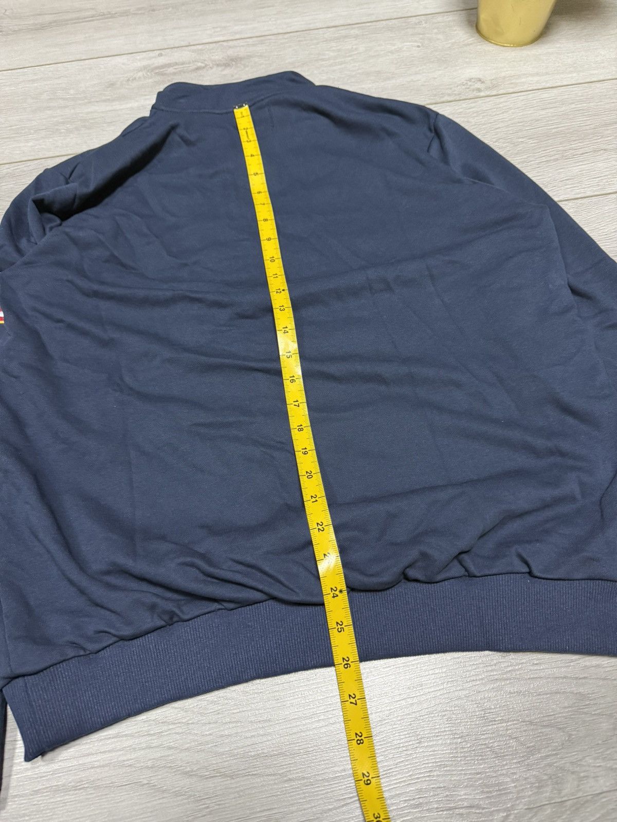 Vintage Jeffrey Epstein USA flag quarter 1/4 zip sweater fun humor Size US L / EU 52-54 / 3 - 7 Thumbnail