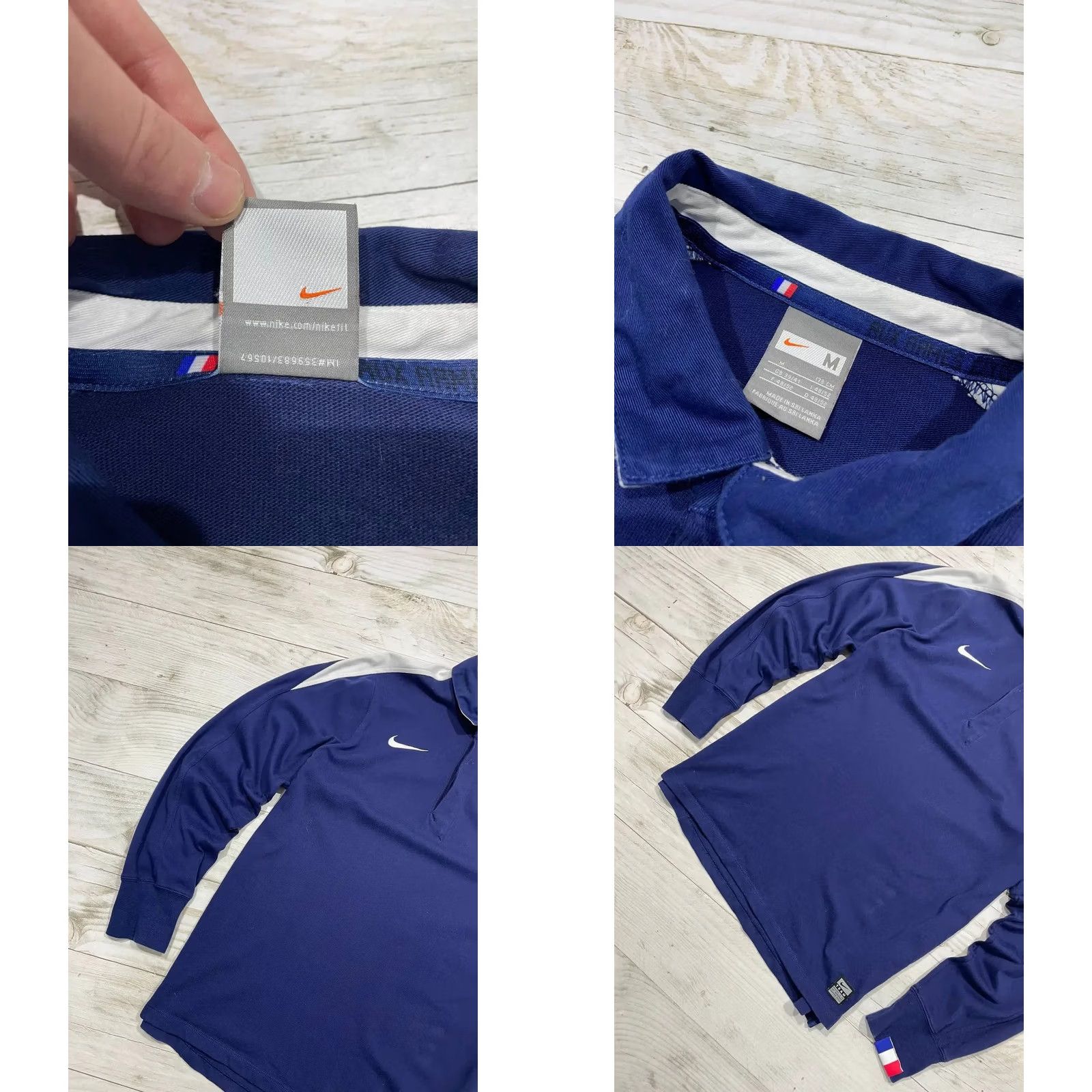 Nike VINTAGE Nike France Rugby Polo Shirt Long Sleeve Adult M Blue 2000s Y2K Mens Size US M / EU 48-50 / 2 - 8 Thumbnail