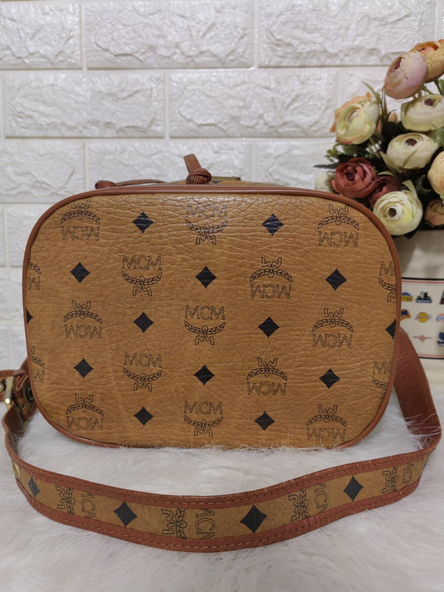 MCM MCM COGNAC VISETOS CROSSBODY BUCKET BAG MADE in GERMANY Size ONE SIZE - 15 Thumbnail