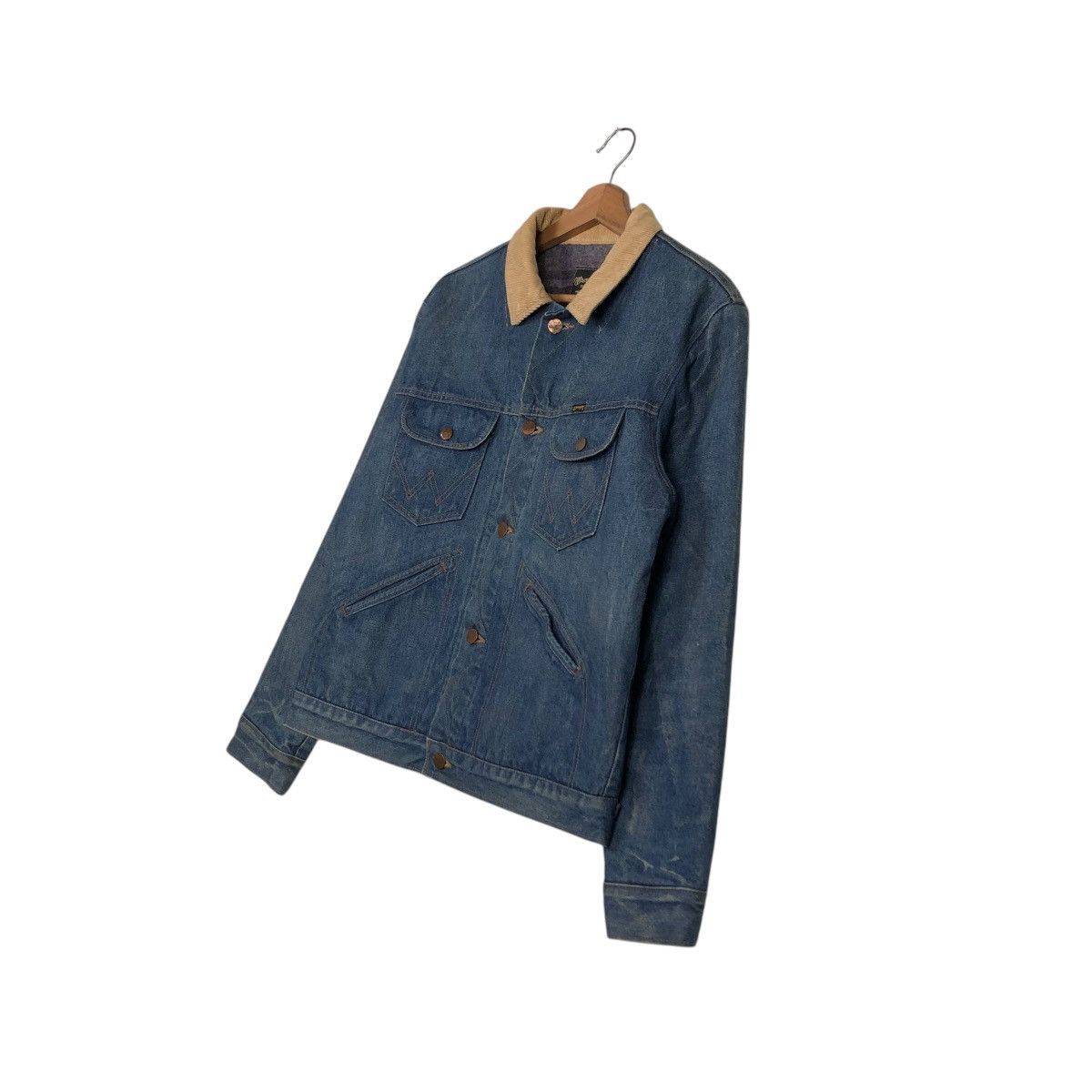 Vintage 🔥VINTAGE TRUCKER DENIM JACKET BLANKET WRANGLER UNION MADE Size US L / EU 52-54 / 3 - 5 Thumbnail