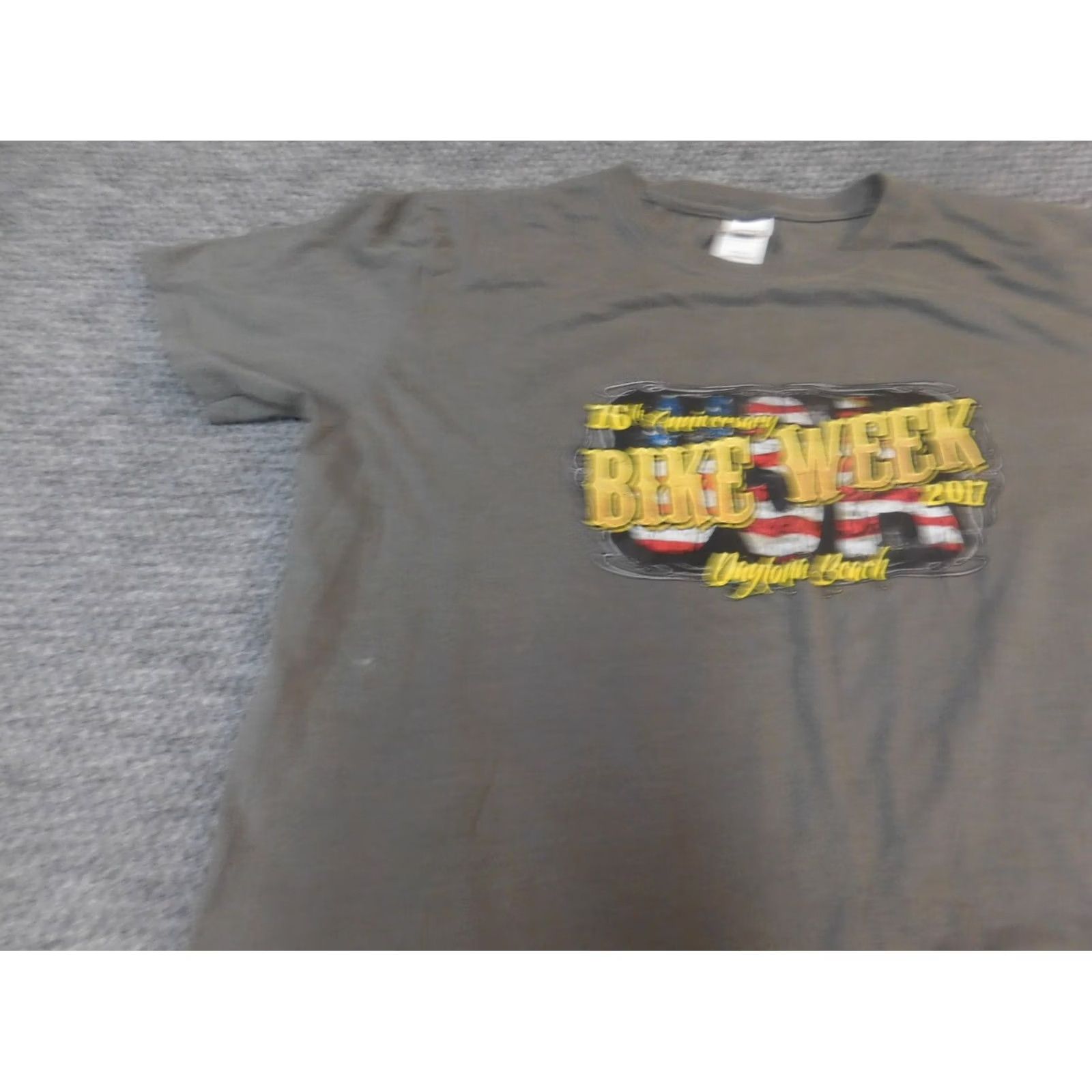 Gildan Gildan T-Shirt Mens L Gray 2017 Daytona Beach Bike Week Short Sleeve Crew Neck Graphic Classic Logo Size US L / EU 52-54 / 3 - 5 Thumbnail