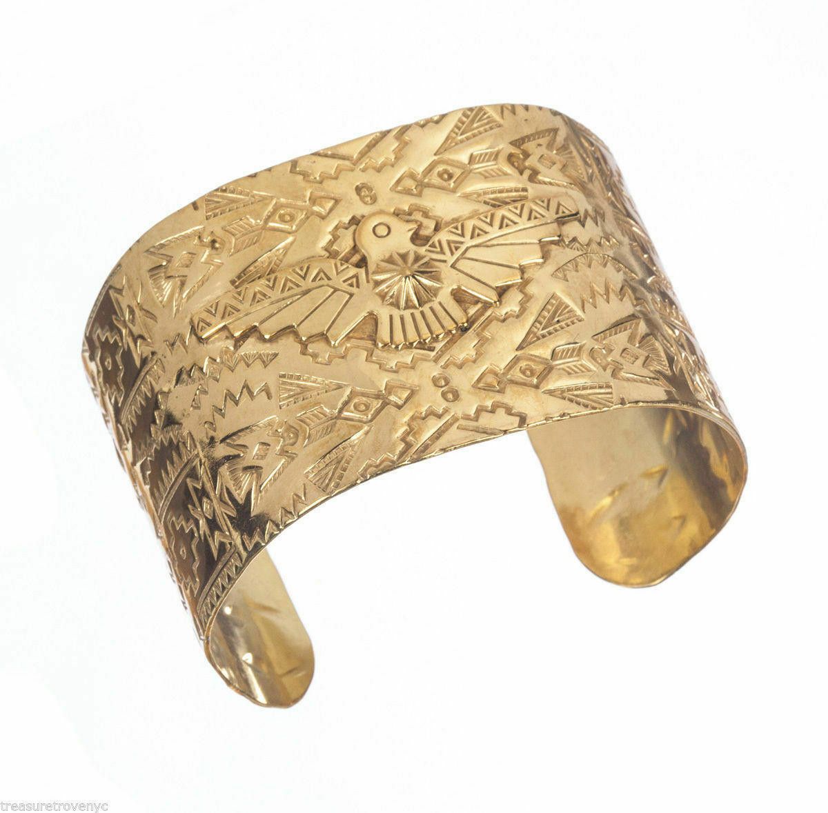 Designer 18kt Gold Vermeil Sterling Tribal Cuff Bracelet Alberto Juan Size ONE SIZE - 2 Thumbnail