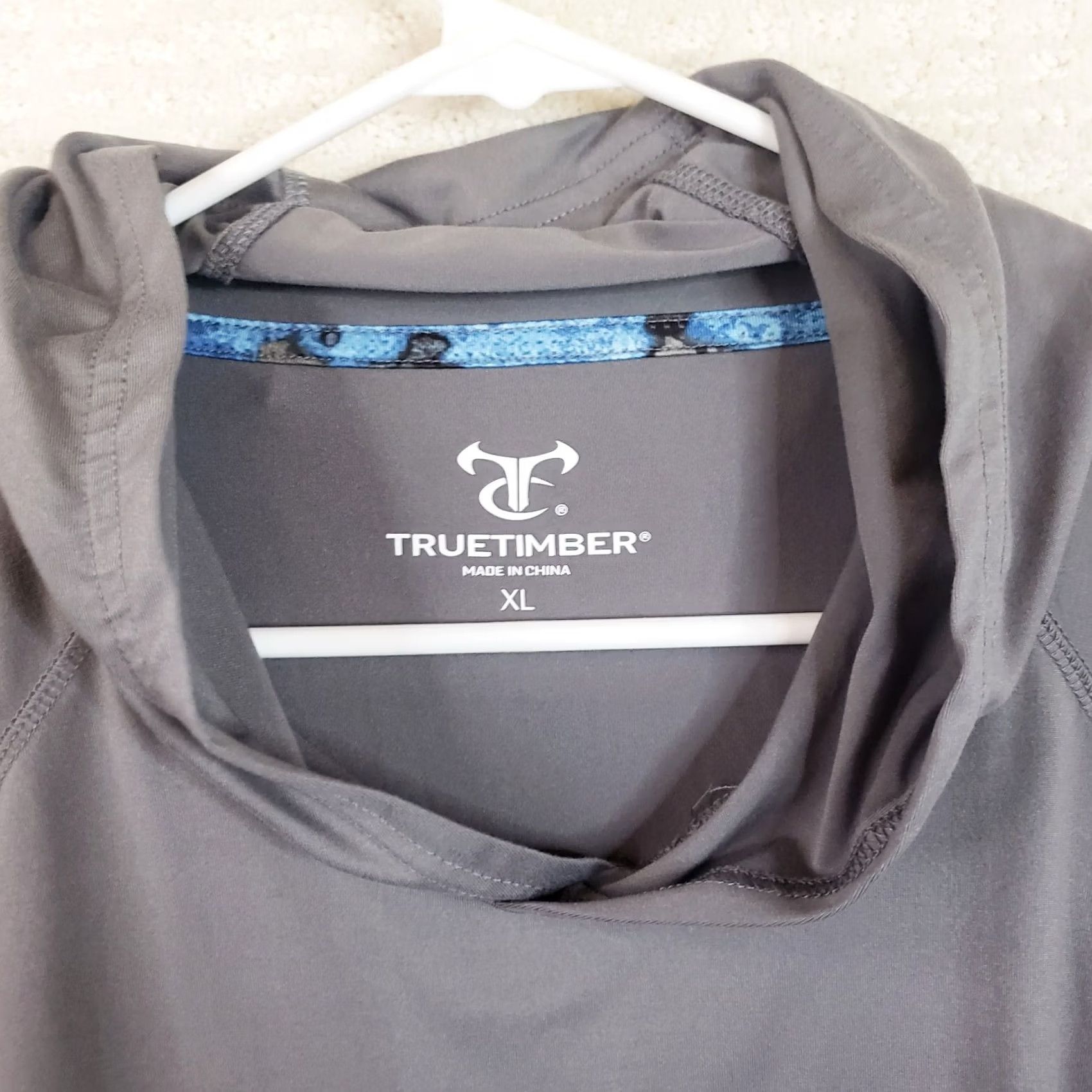 Vintage TrueTimber T-Shirt Hooded Sun Protection Long Sleeve Mens XL Gray Blue Camo Sleeves Size US XL / EU 56 / 4 - 6 Thumbnail