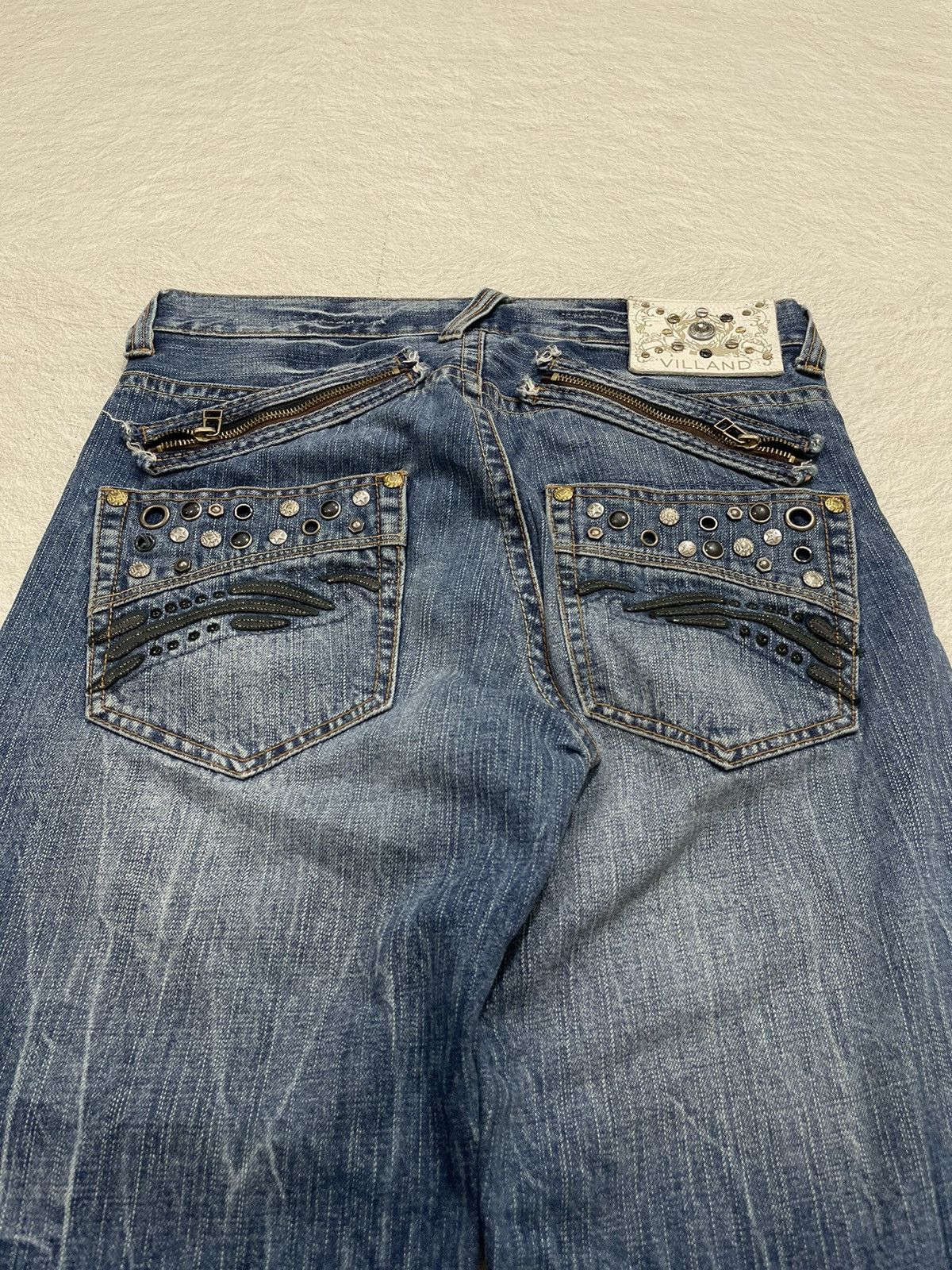 If Six Was Nine × Japanese Brand 2000s Villand Studed Jorts Stonewash Size US 30 / EU 46 - 3 Thumbnail