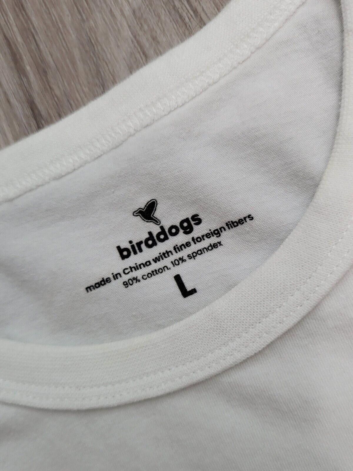 Designer Bird Dog T Shirt Large White Blue Bird Back Print ss Size L / US 10 / IT 46 - 2 Thumbnail