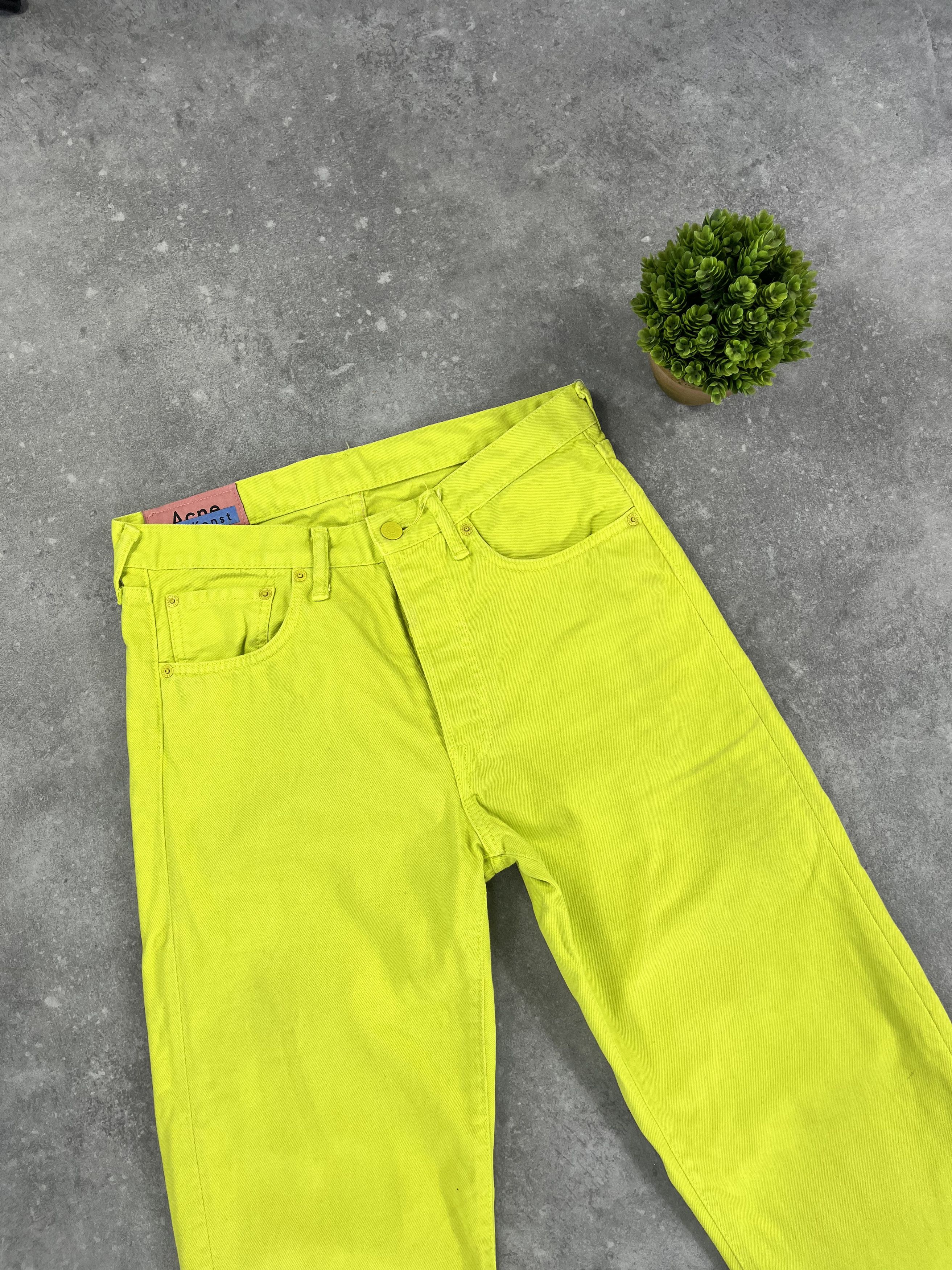 Acne Studios Rare Acne Studios 1996 Reactive Dye Lime Green Pants Jeans Size US 30 / EU 46 - 3 Thumbnail
