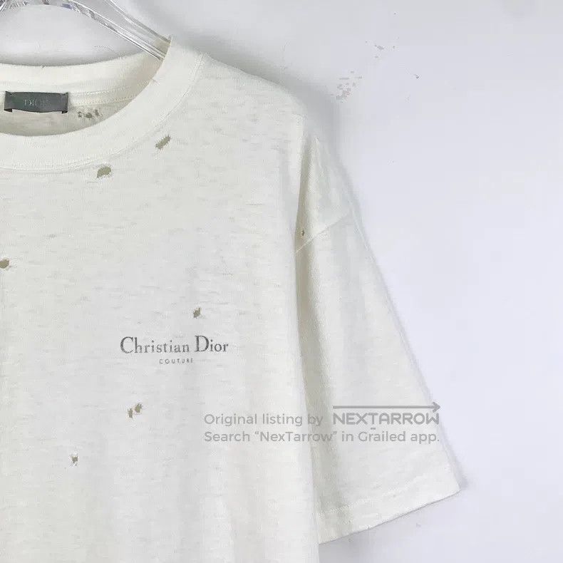 Dior Dior White old hole logo letter print cotton round-neck sh Size US M / EU 48-50 / 2 - 3 Thumbnail