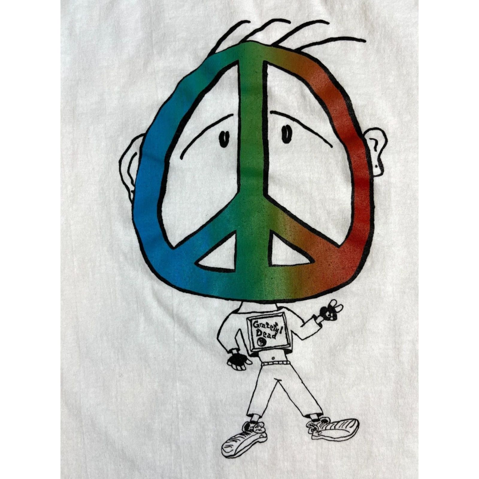 Fruit Of The Loom VINTAGE Grateful Dead T-Shirt Unisex Adults Size L White 90s Band Music Single Stitch Made in USA Fruit of the Loom Size US L / EU 52-54 / 3 - 3 Thumbnail