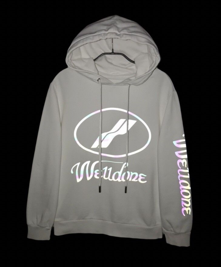 WE11DONE Welldone Hoodie Acid Reflective Logo Columbian Fit Size L / US 10 / IT 46 - 3 Thumbnail