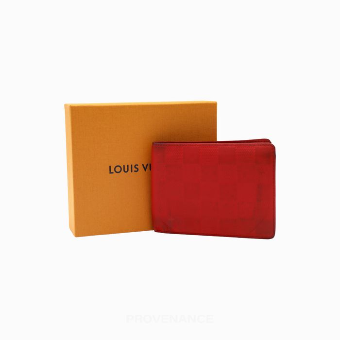 Louis Vuitton Paris Damier Infini Red Pocket Organizer Card Holder Wallet