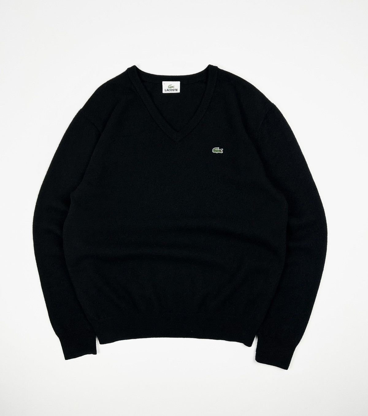 Lacoste × Vintage × Yves Saint Laurent Lacoste wool vintage 90s knit sweater retro v-neck Size US M / EU 48-50 / 2 - 1 Thumbnail