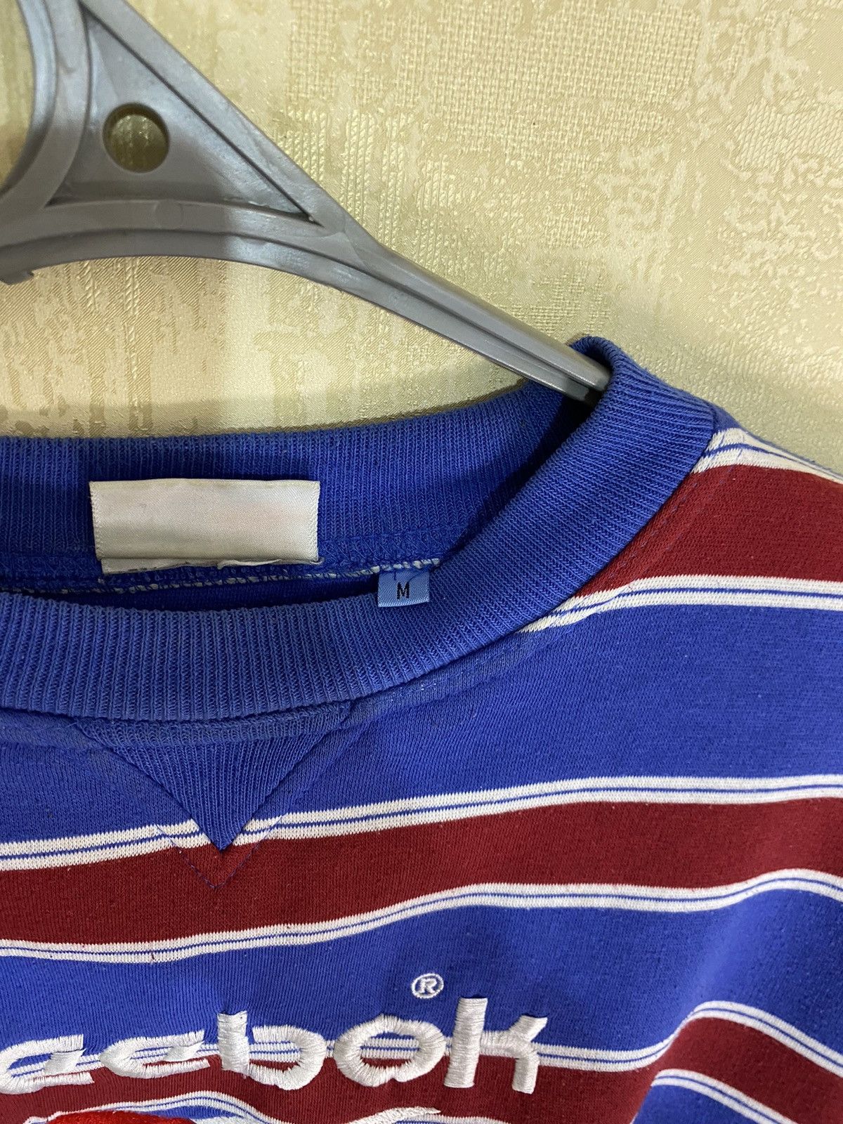 Reebok × Vintage Vintage Reebok Striped Big Logo Sweatshirt Size US M / EU 48-50 / 2 - 6 Thumbnail