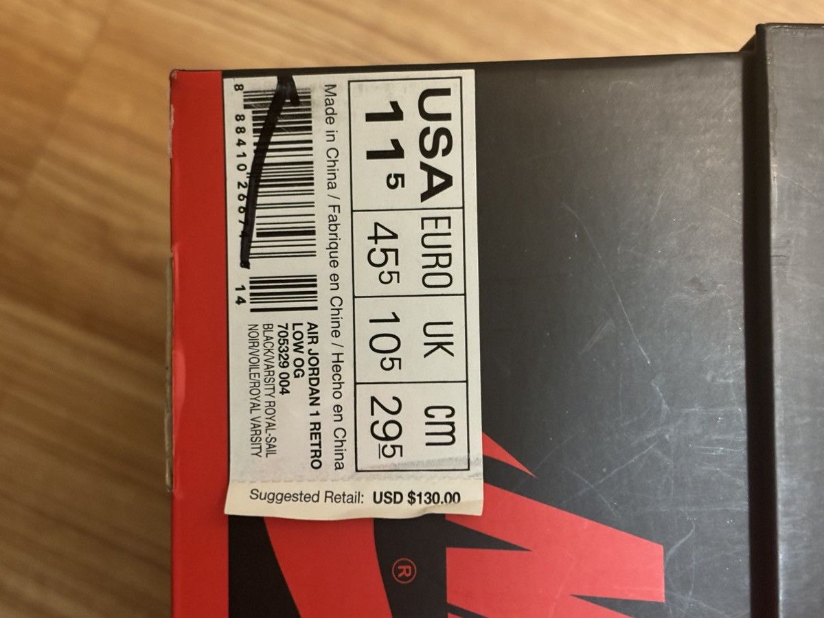 Nike AIR JORDAN 1 RETRO LOW OG Size US 11.5 / EU 44-45 - 7 Thumbnail