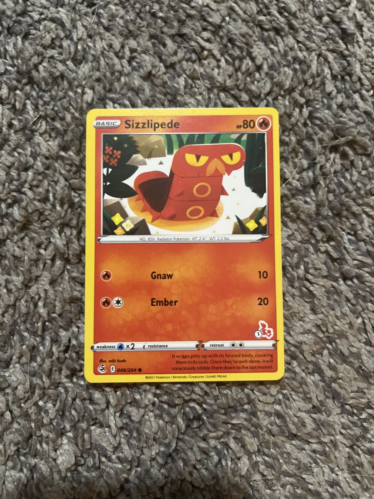 Pokemon 2021 Pokémon Sizzlipede Basic Card Size ONE SIZE - 1 Thumbnail