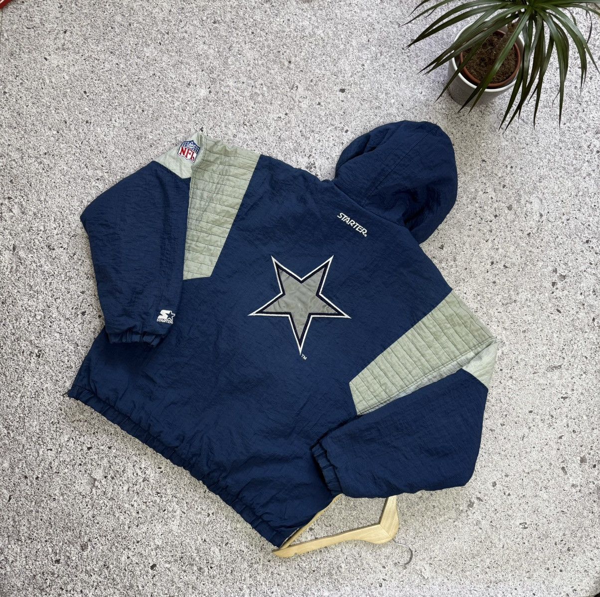 NFL × Starter × Vintage Vintage 1990’s NFL Starter Dallas Cowboys 1/2 ZIP Jacket Size US XL / EU 56 / 4 - 2 Thumbnail