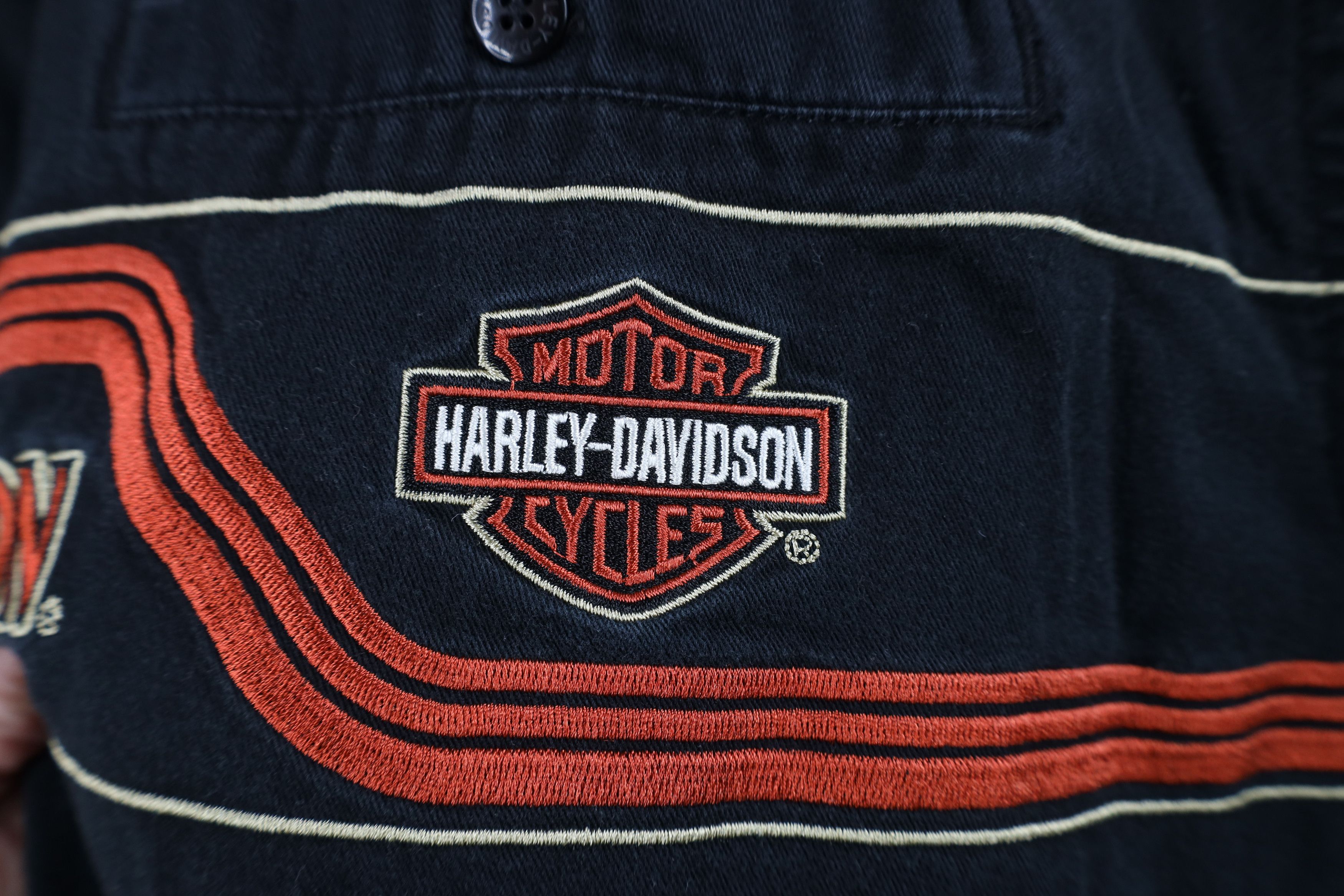 Harley Davidson Vintage Harley Davidson Mechanic Pit Crew Button Shirt Size US XL / EU 56 / 4 - 5 Thumbnail