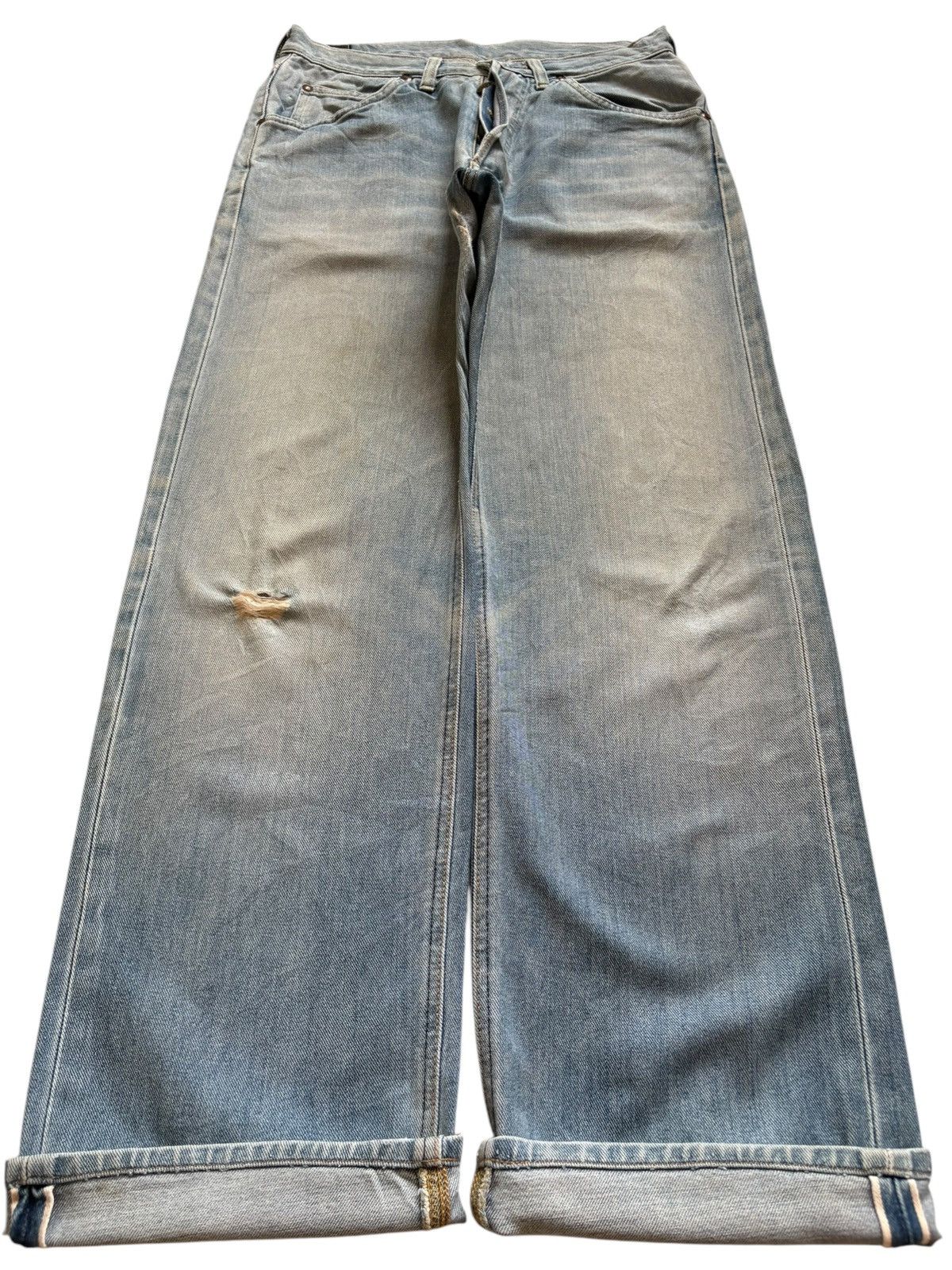 Lee Vintage Lee Selvedge Mud Wash Distress Baggy Jeans Size US 31 - 1 Thumbnail
