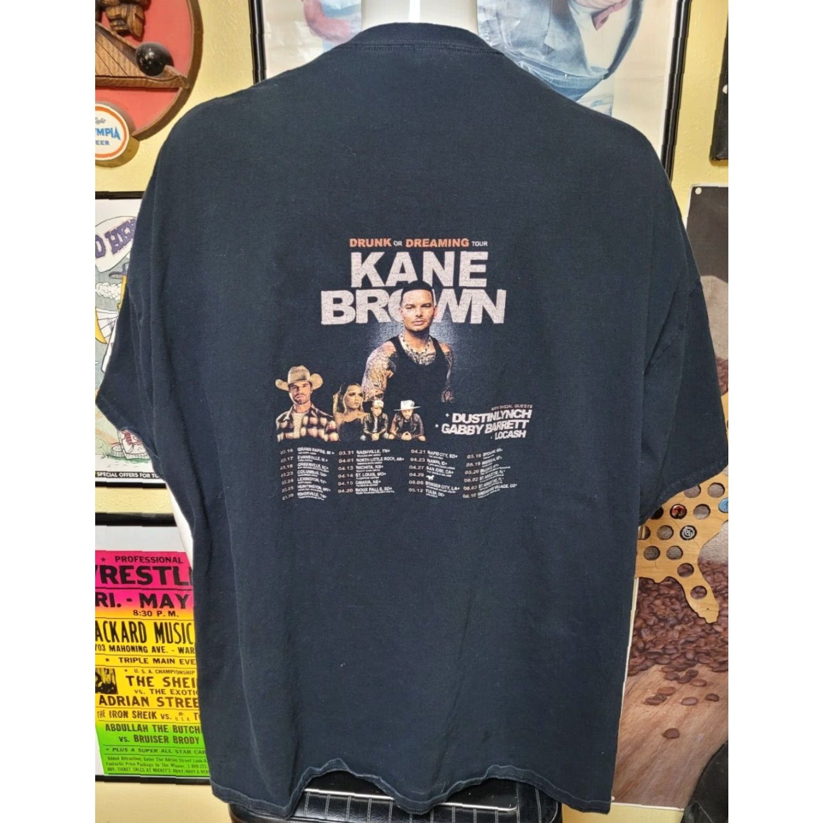 Gildan Kane Brown Drunk Or Dreaming 2023 Tour Concert T Shirt 5XL Gildan Black Cotton Graphic Tee Mens shirt Size US XXL / EU 58 / 5 - 3 Thumbnail