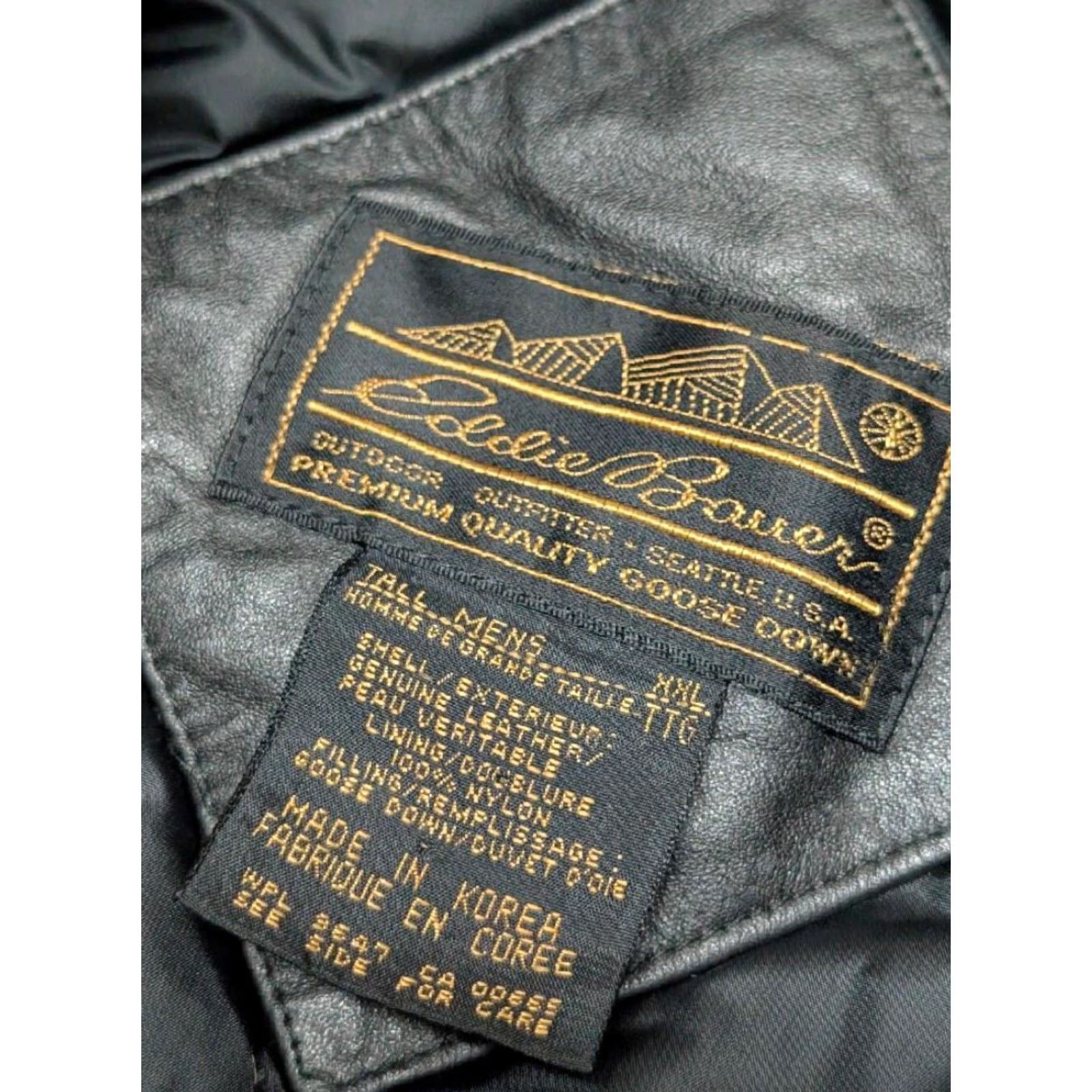 Eddie Bauer VINTAGE Eddie Bauer leather Vest 2XL Black Mens Goose Down Tall/Long Down Fill Shirt Size US XXL / EU 58 / 5 - 4 Thumbnail
