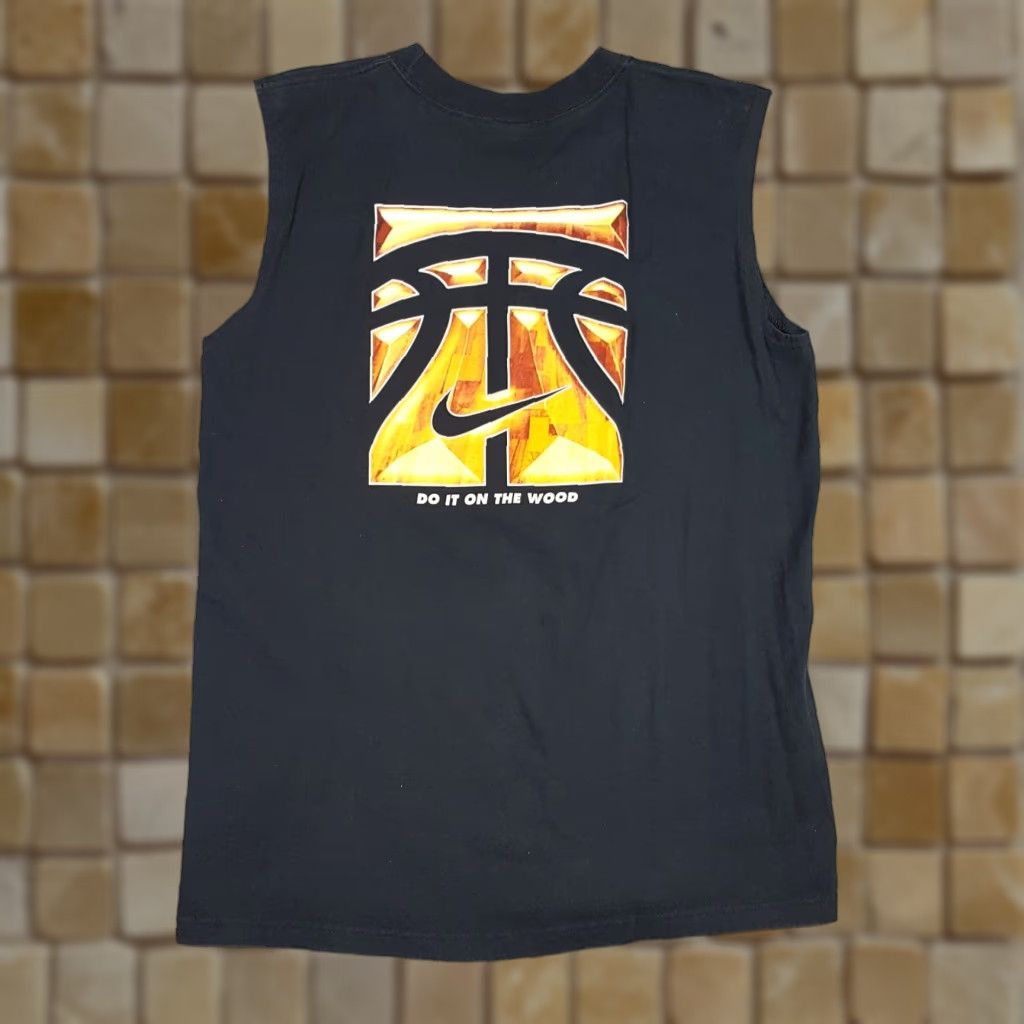 Nike VINTAGE Nike Just Do It Basketball Swoosh Logo Tank Top Mens Medium Black Cotton Embroidered 90s 00s Y2K Sports Tee Mens Size US M / EU 48-50 / 2 - 1 Thumbnail