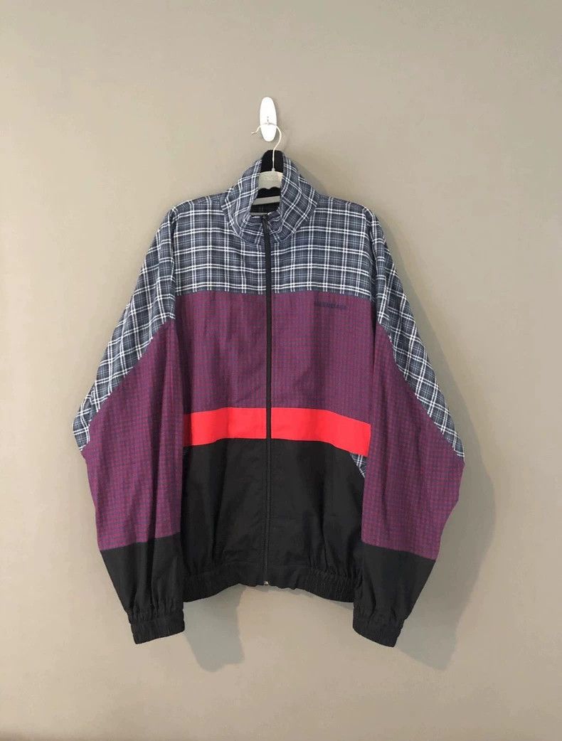 Balenciaga Balenciaga Purple Plaid Patchwork Jacket with Windbreaker Size US S / EU 44-46 / 1 - 1 Thumbnail